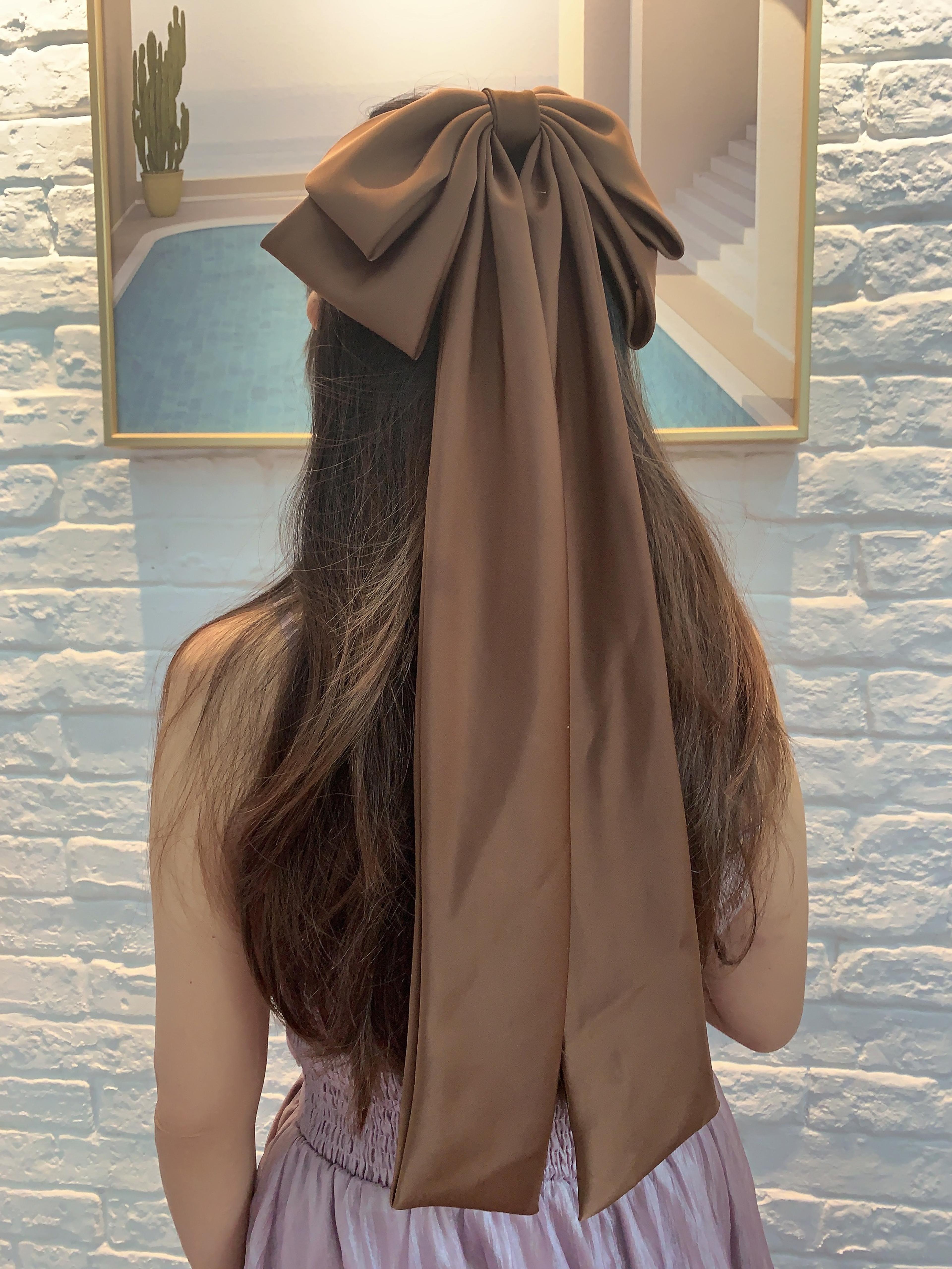 Elegant Satin Bow Hair Clip Style Bow Barrette For Ponytails  Half Up Hairstyles 6
