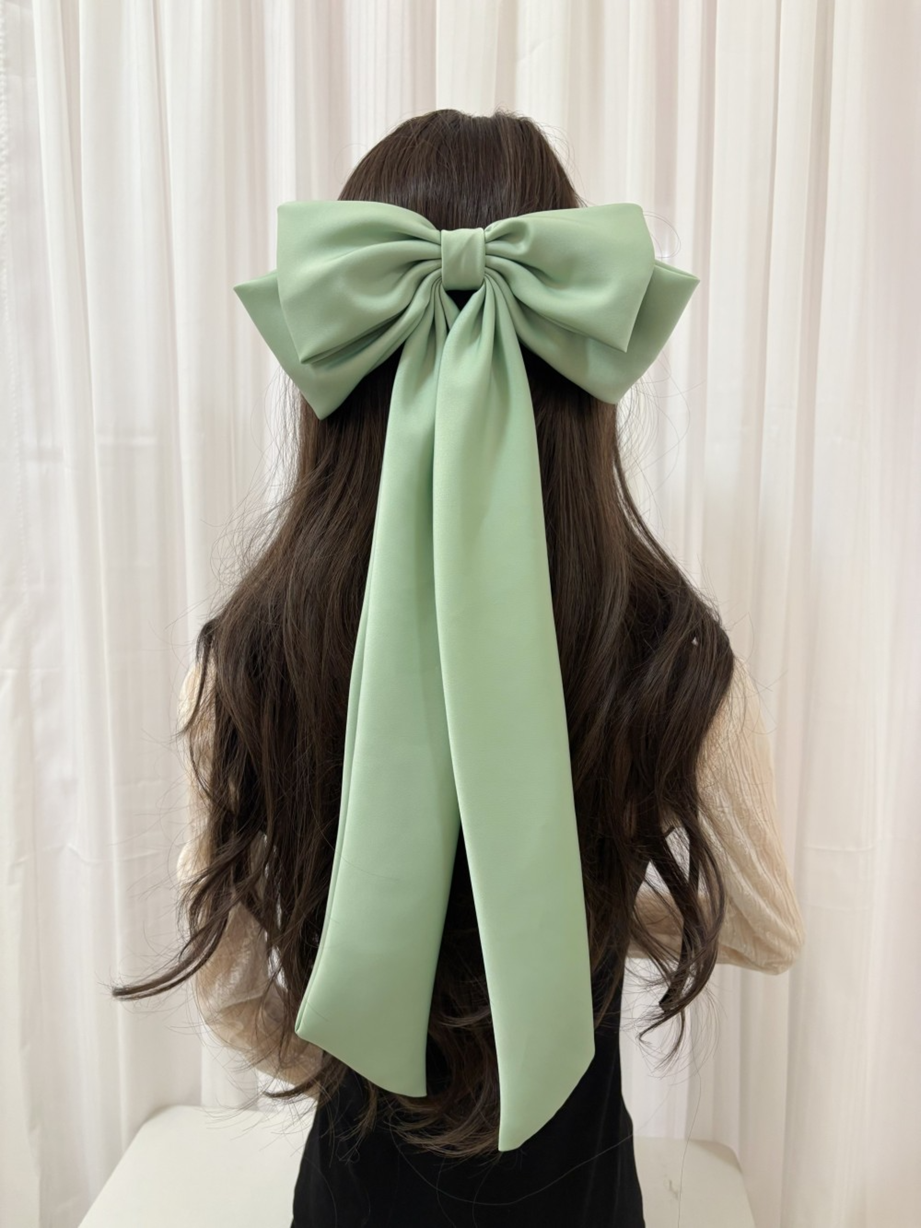 Elegant Satin Bow Hair Clip Style Bow Barrette For Ponytails  Half Up Hairstyles 9