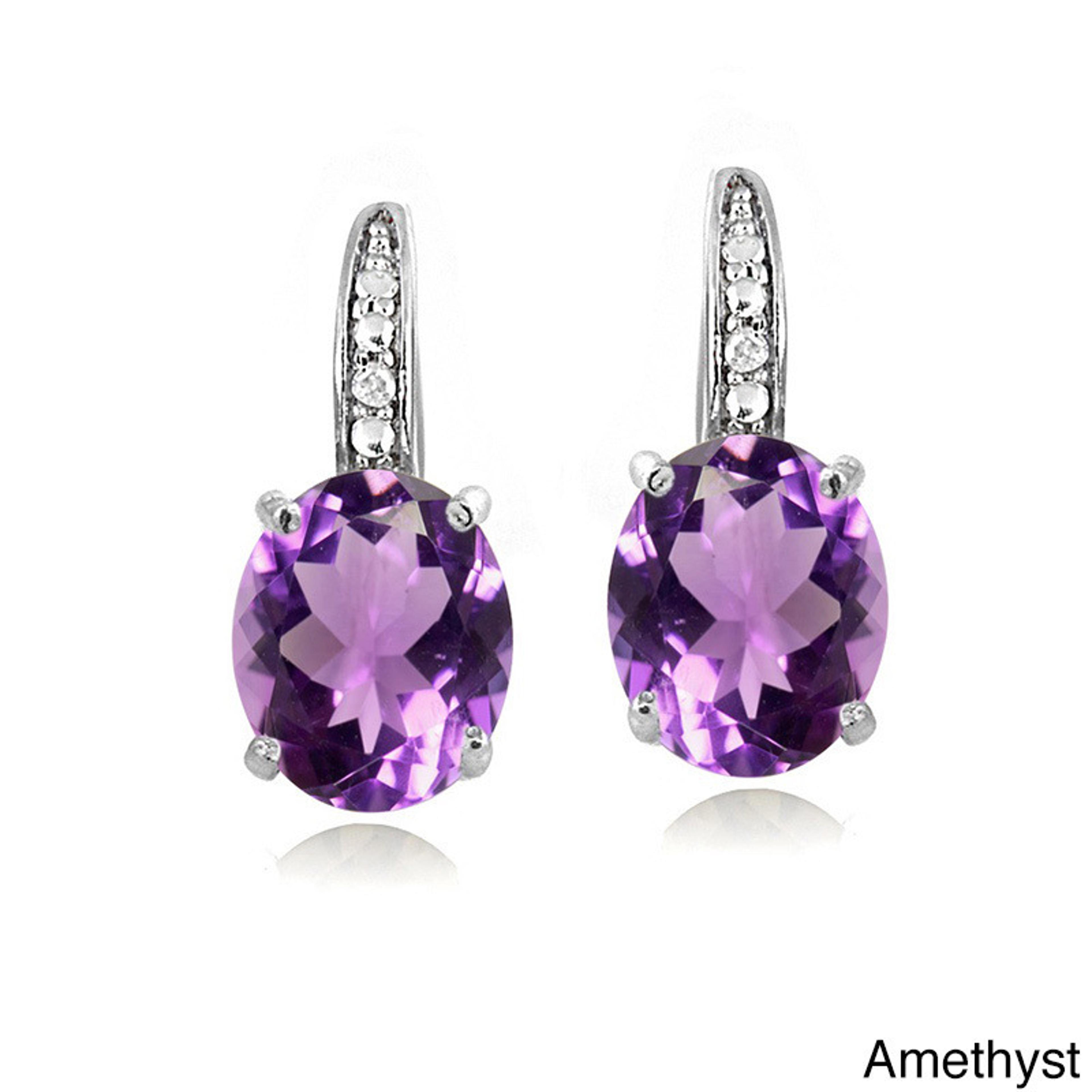 Elegant Sterling Silver Earrings With Amethyst Gemstone  Gold Plated Finish 4