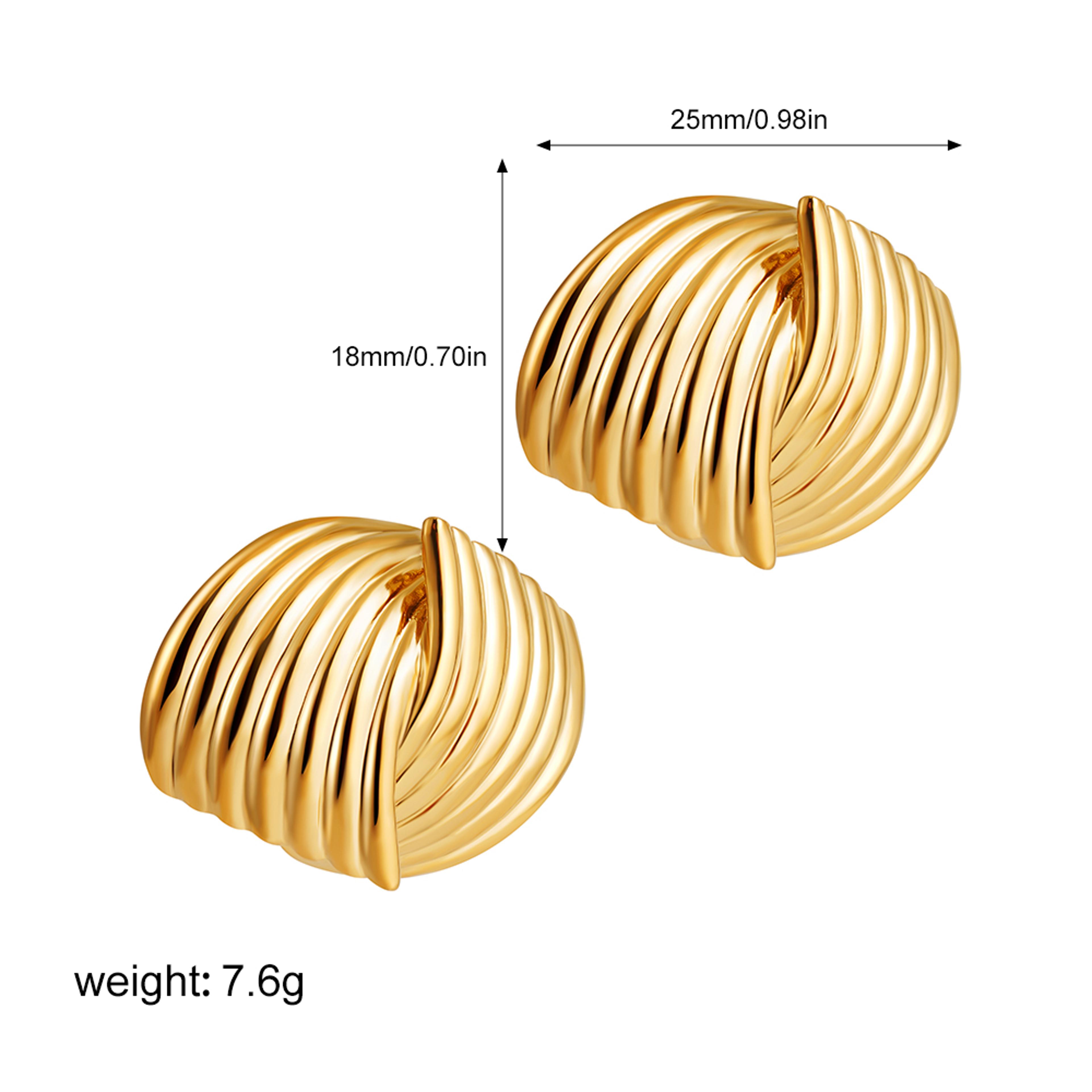 Retro Geometric Stud Earrings For Women Stainless Steel Twisted Knot Statement Earrings 7