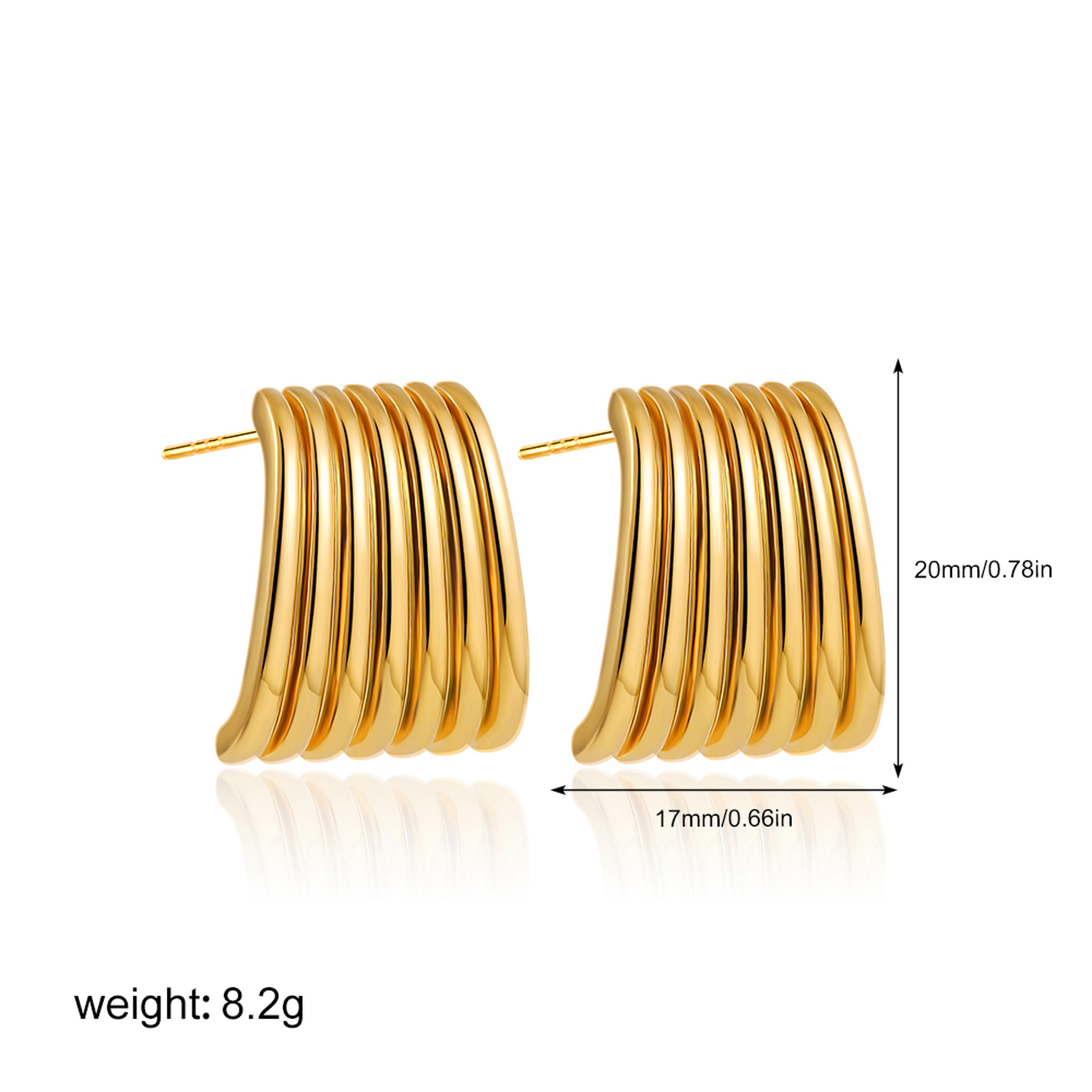 Retro Geometric Stud Earrings For Women Stainless Steel Twisted Knot Statement Earrings 17