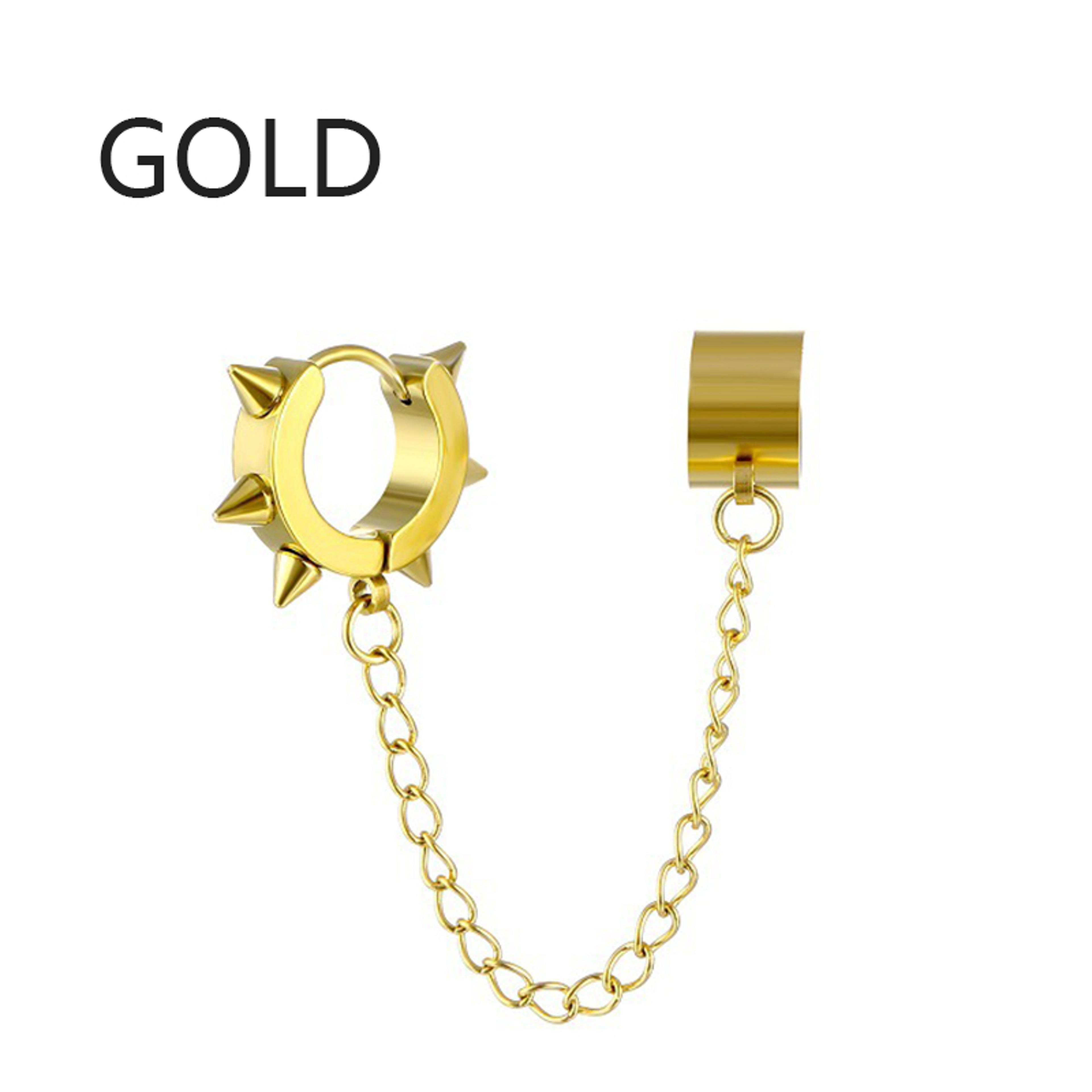 Retro Cross Clip Earring With Chain Tassel Punk Ear Cuff Earring For Women  Men 12