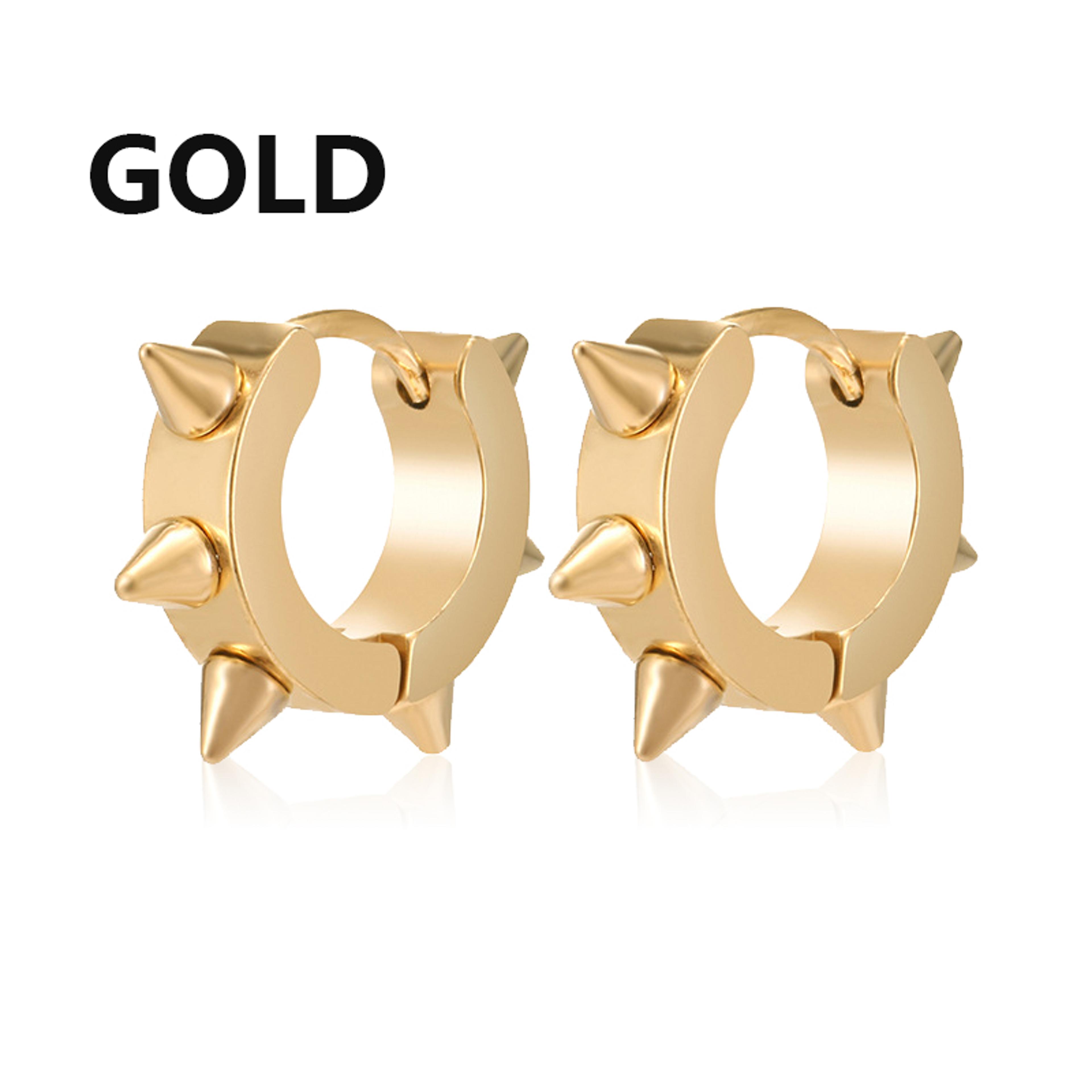 Punk Stainless Steel Spike Stud Earrings For Men  Women Gothic Unisex Jewelry 7