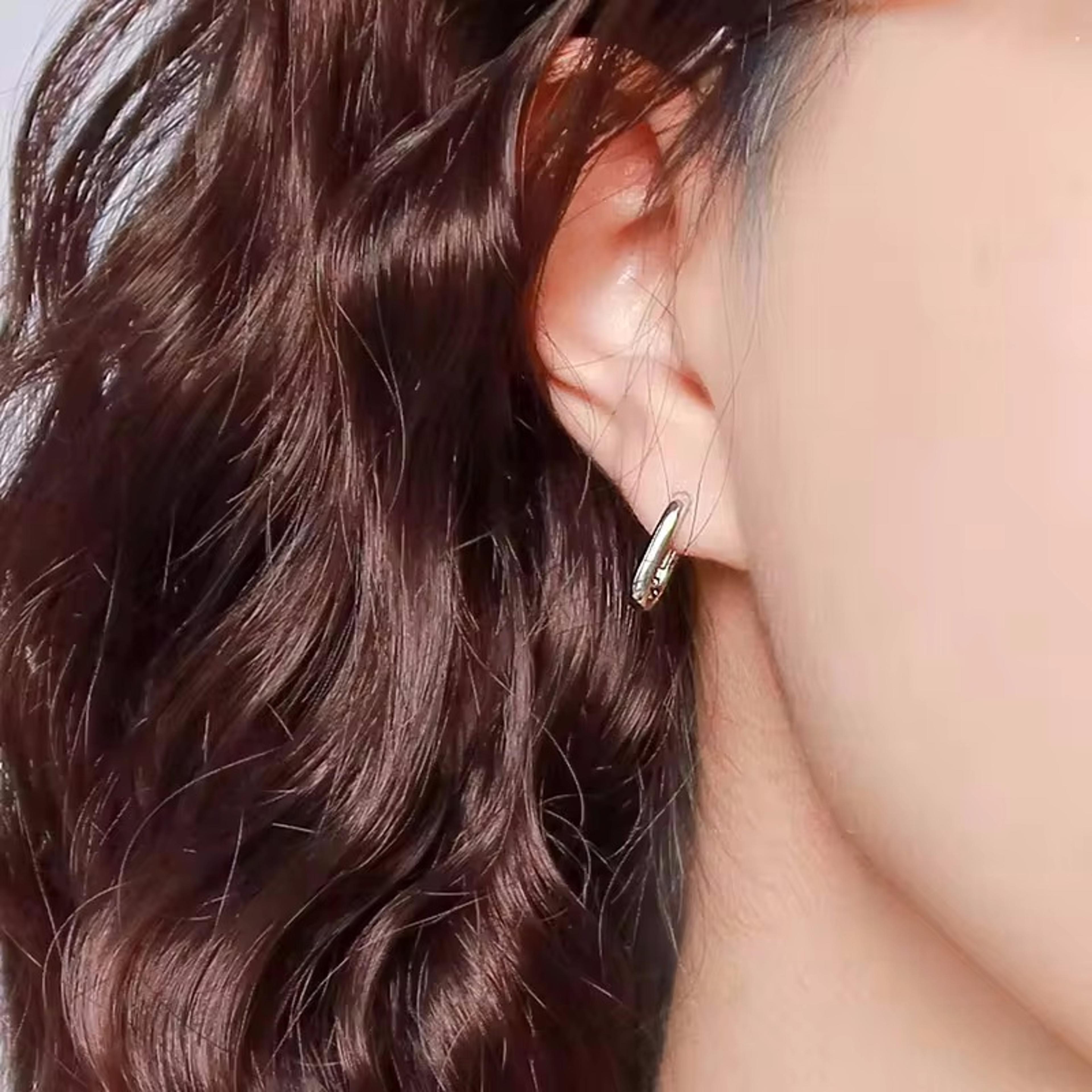 Vintage U Shape Silver Stud Earrings For Women Hypoallergenic Geometric Bridal Jewelry 4