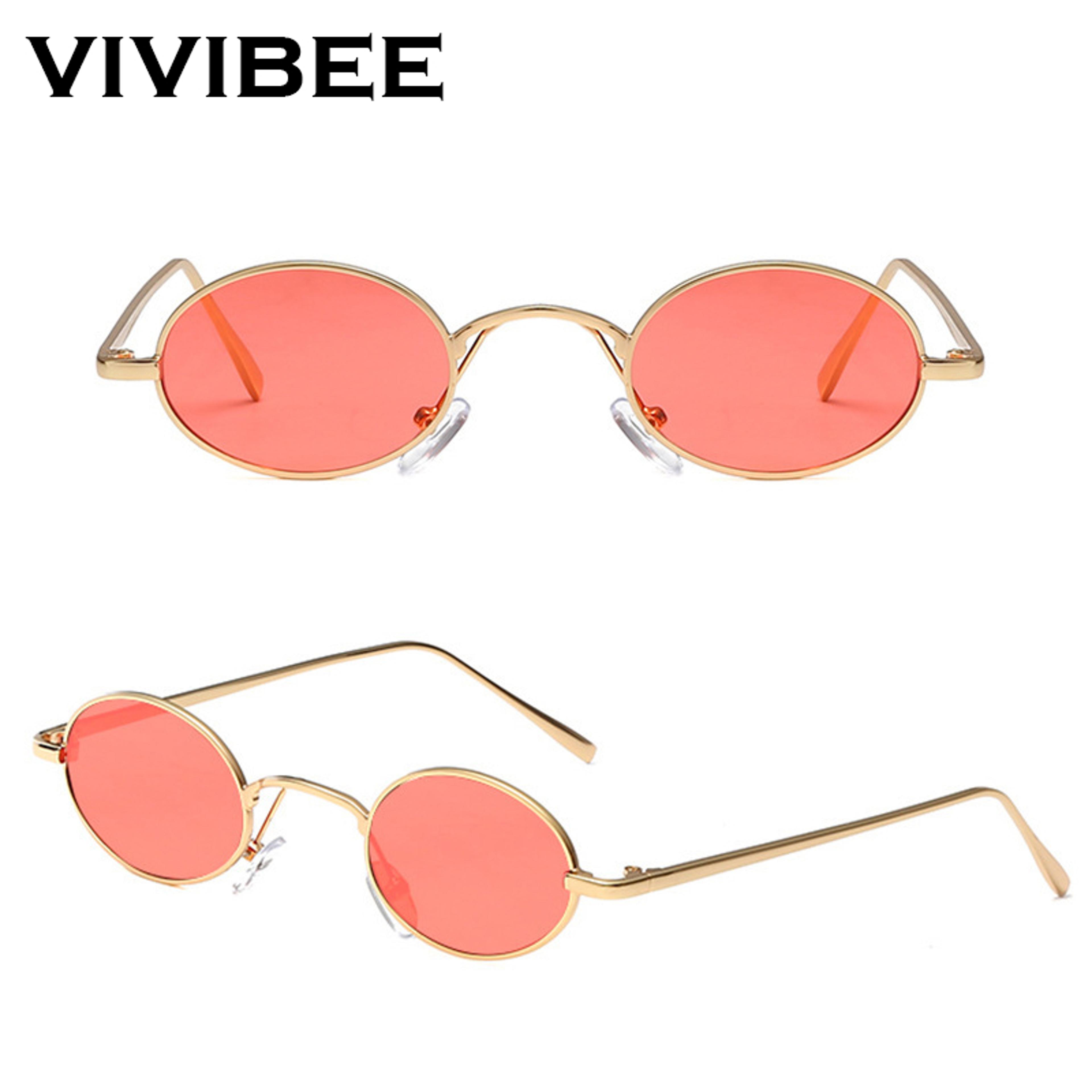 Small Oval Sunglasses For Women Vintage Sunglasses With Gold Metal Frame Retro Shades 5
