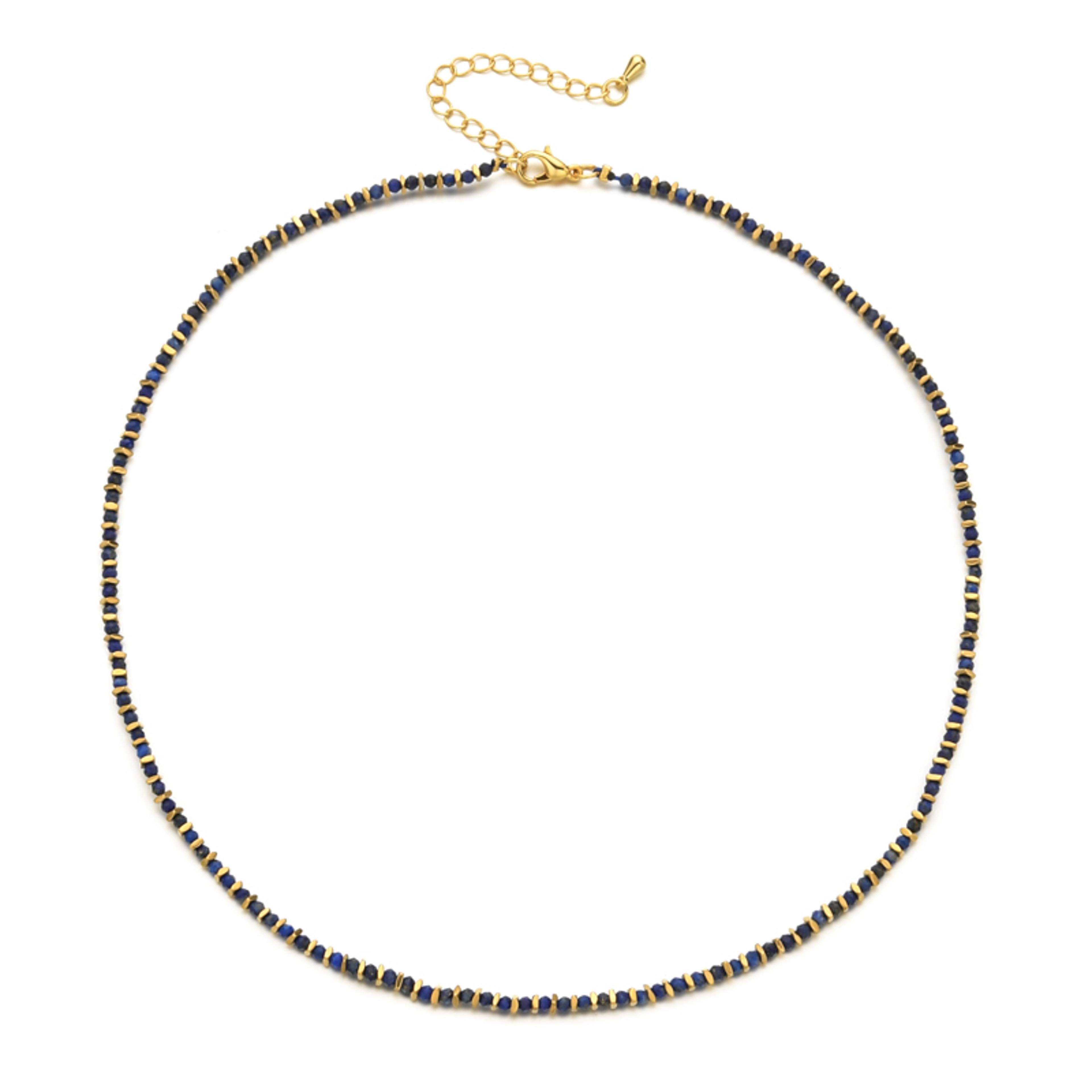 Vintage Natural Stone Necklace Handmade Boho Beaded Choker With Gold Plated Stainless Steel Chain 10