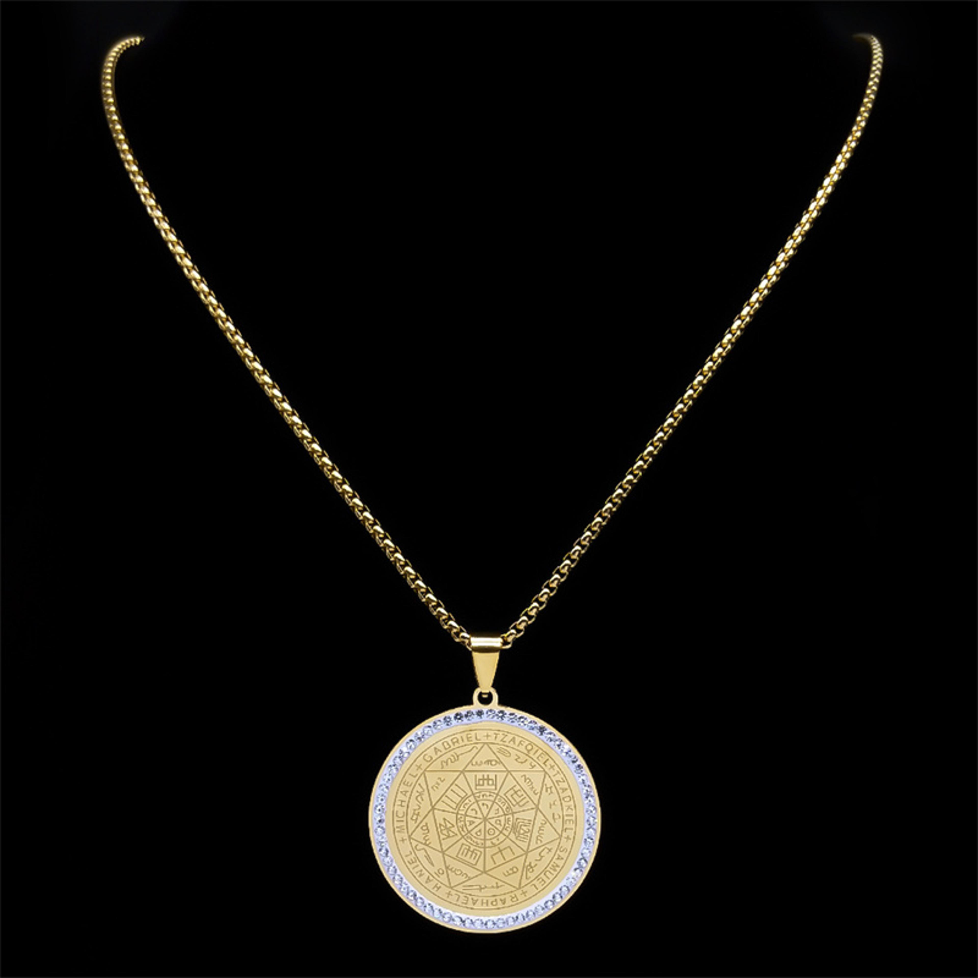 Seven Archangels Necklace With Seal Of Solomon Stainless Steel Protection Pendant 1