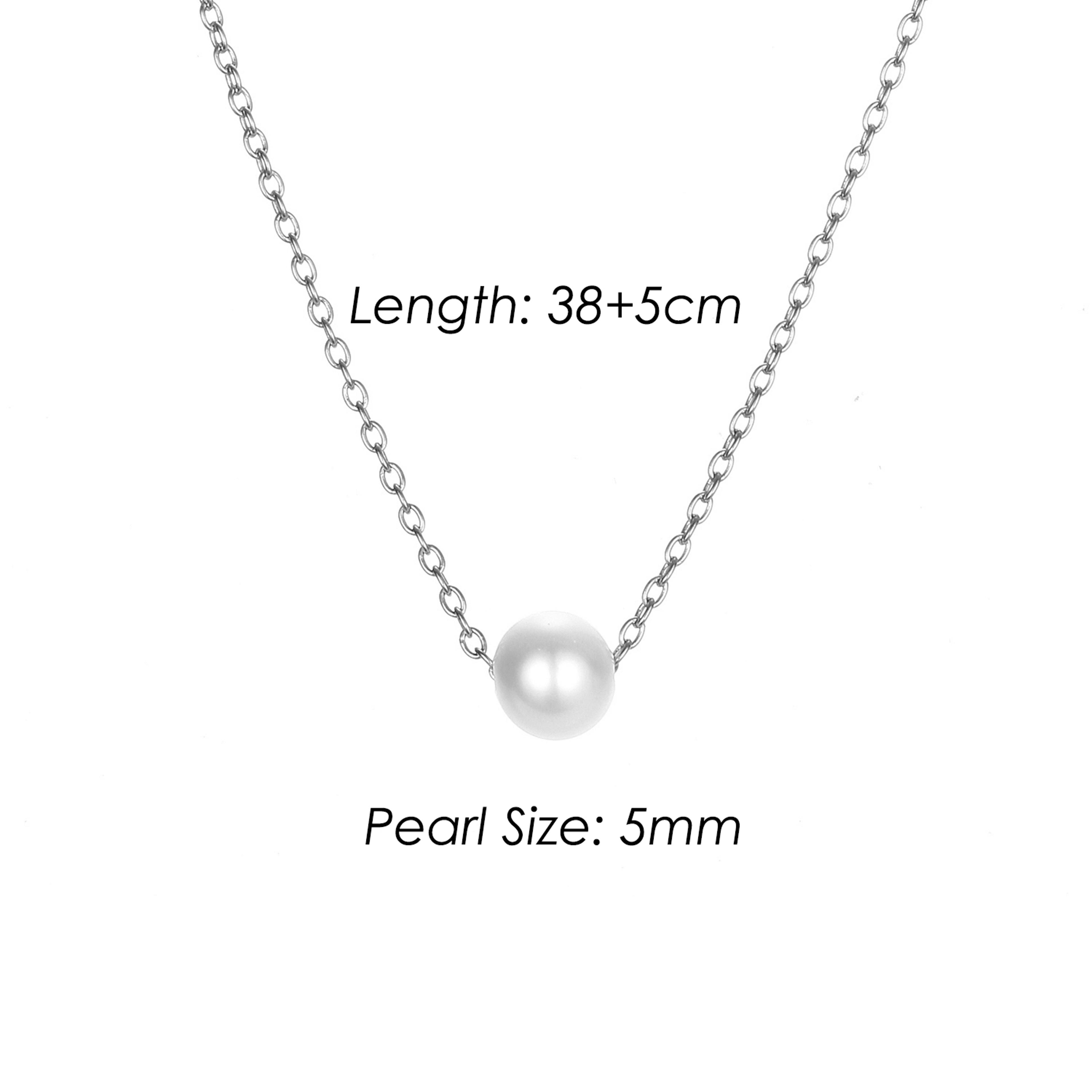 Elegant Pearl Pendant Necklace In Gold Stainless Steel For Women 7