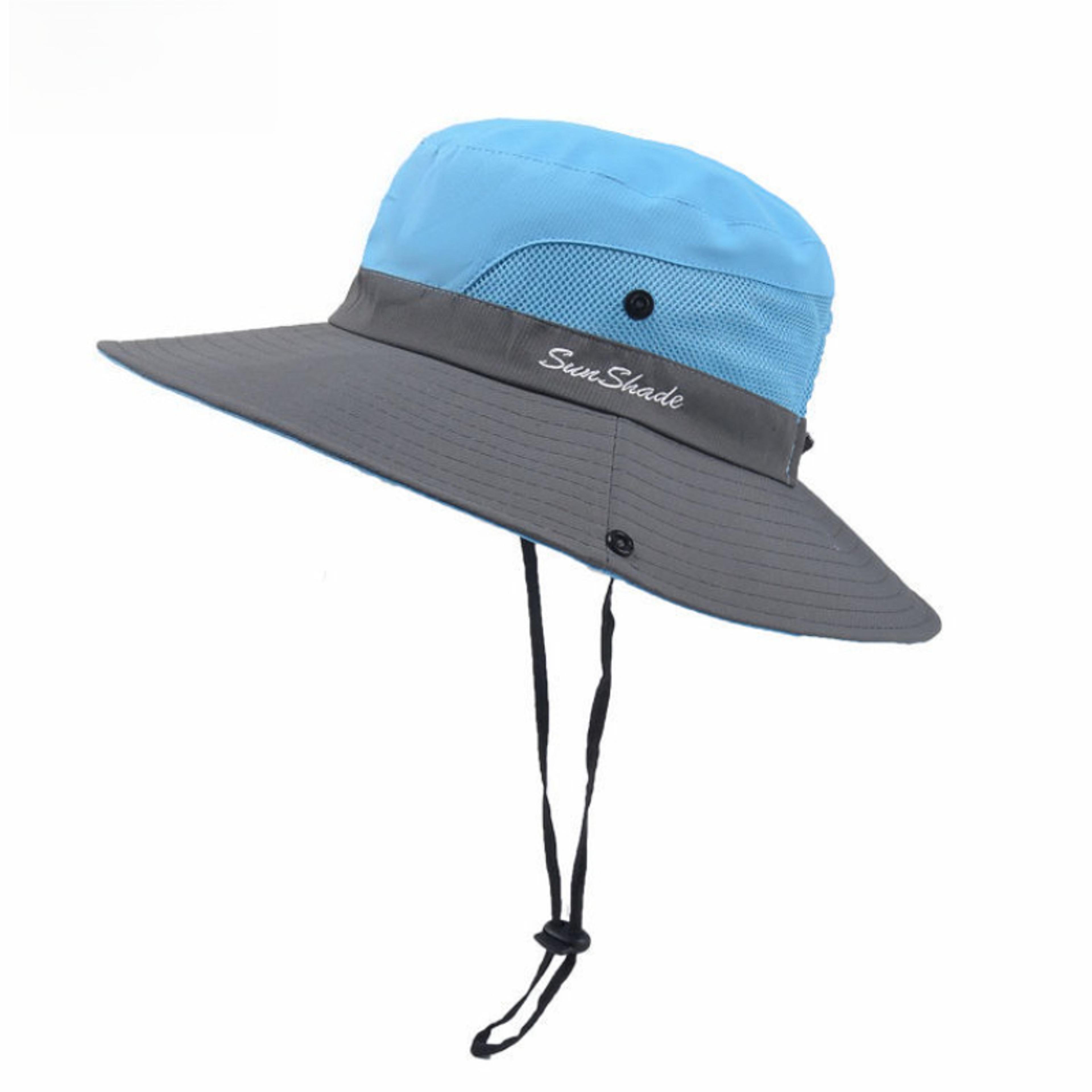 Wide Brim Sun Hat With Neck Flap Breathable Adjustable Fishing  Beach Cap 11