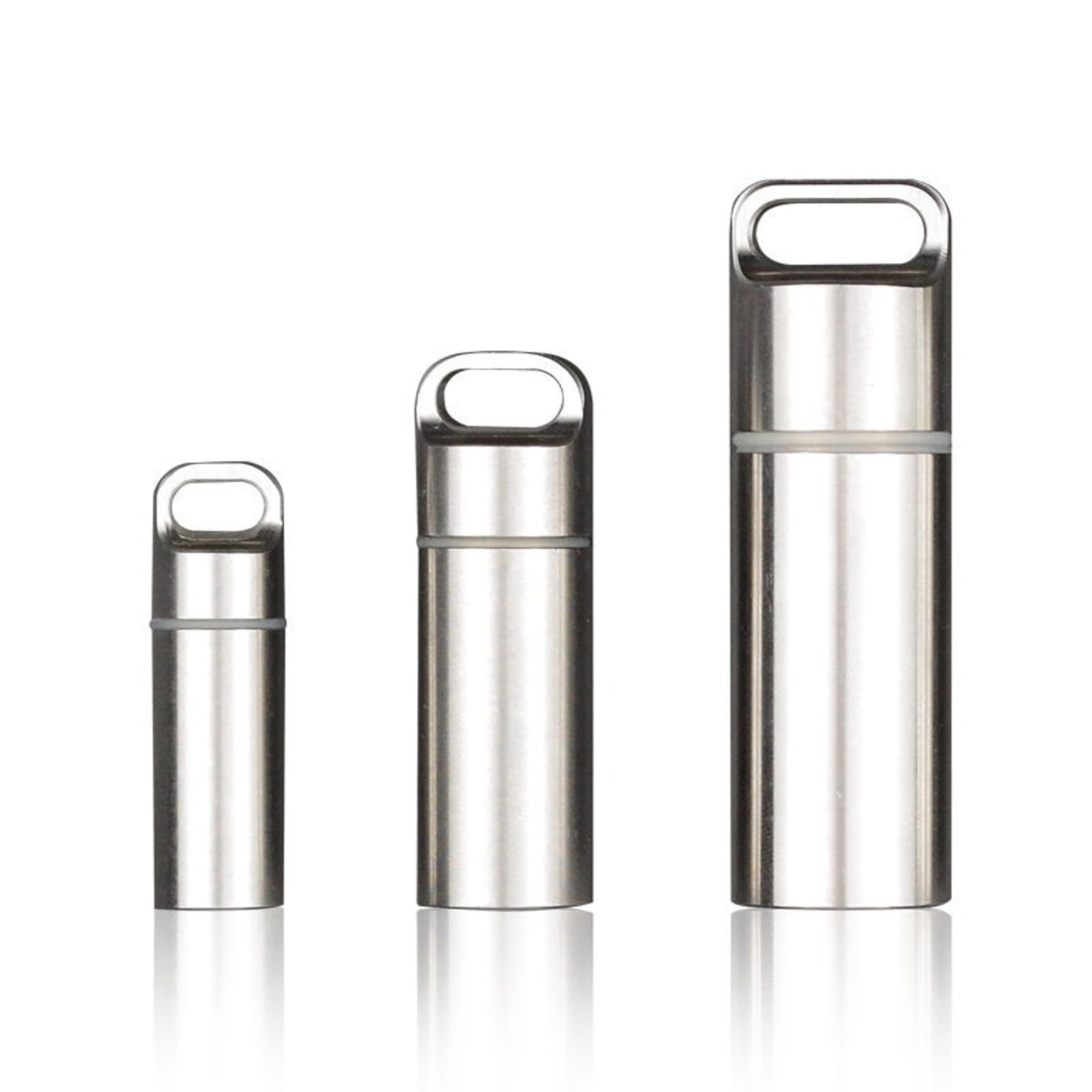 Portable Waterproof Pill Container Stainless Steel EDC Survival Capsule For Travel Camping  Emergen 1