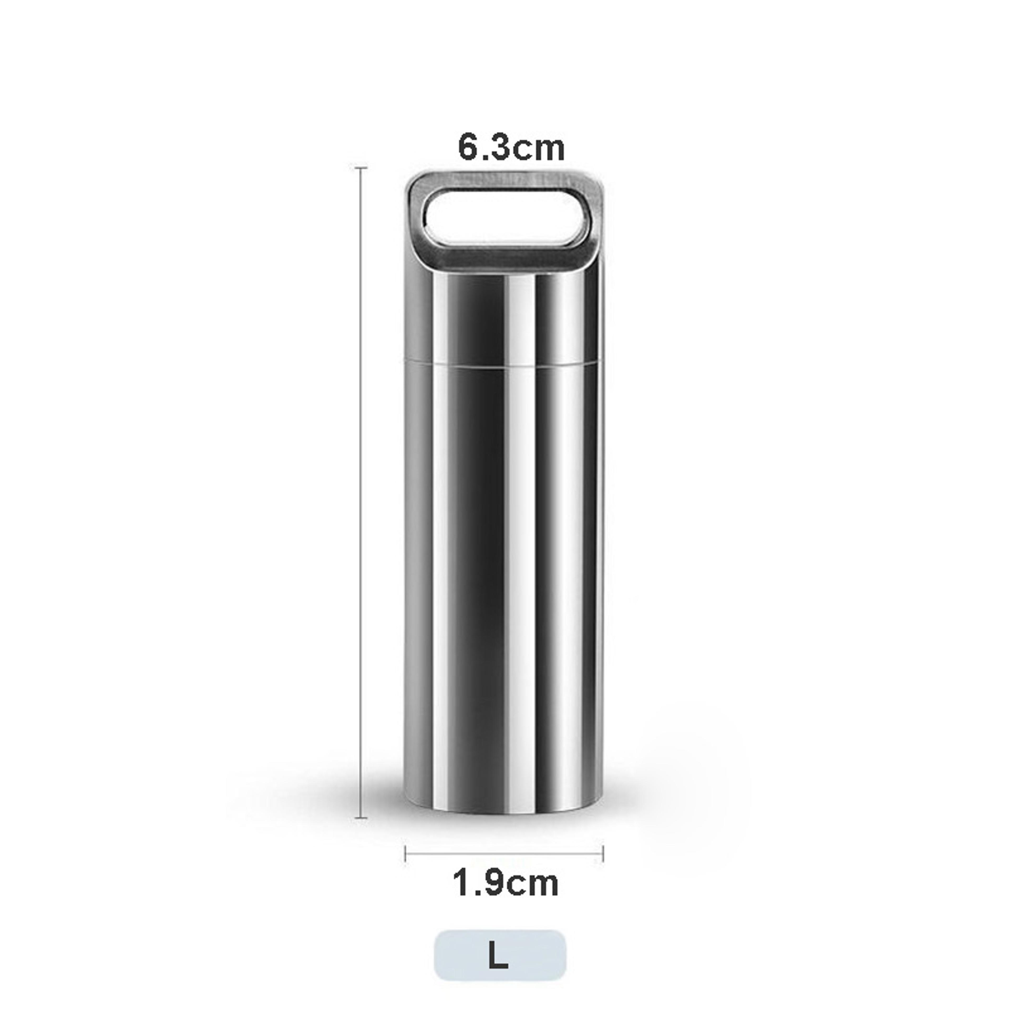 Portable Waterproof Pill Container Stainless Steel EDC Survival Capsule For Travel Camping  Emergen 7