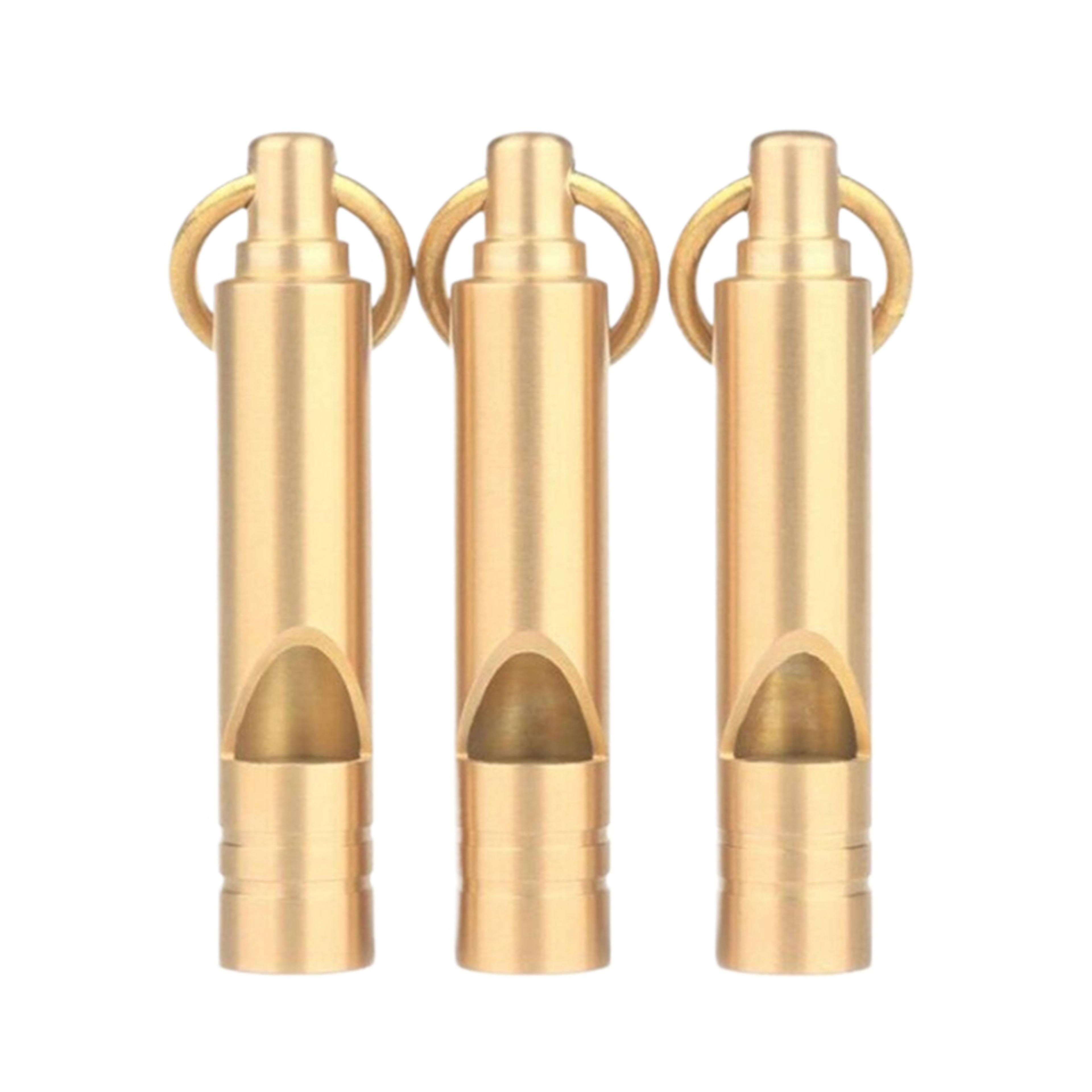 Portable Brass Survival Whistle EDC Keychain Emergency Whistle For Camping Hiking  Outdoor Safety 3