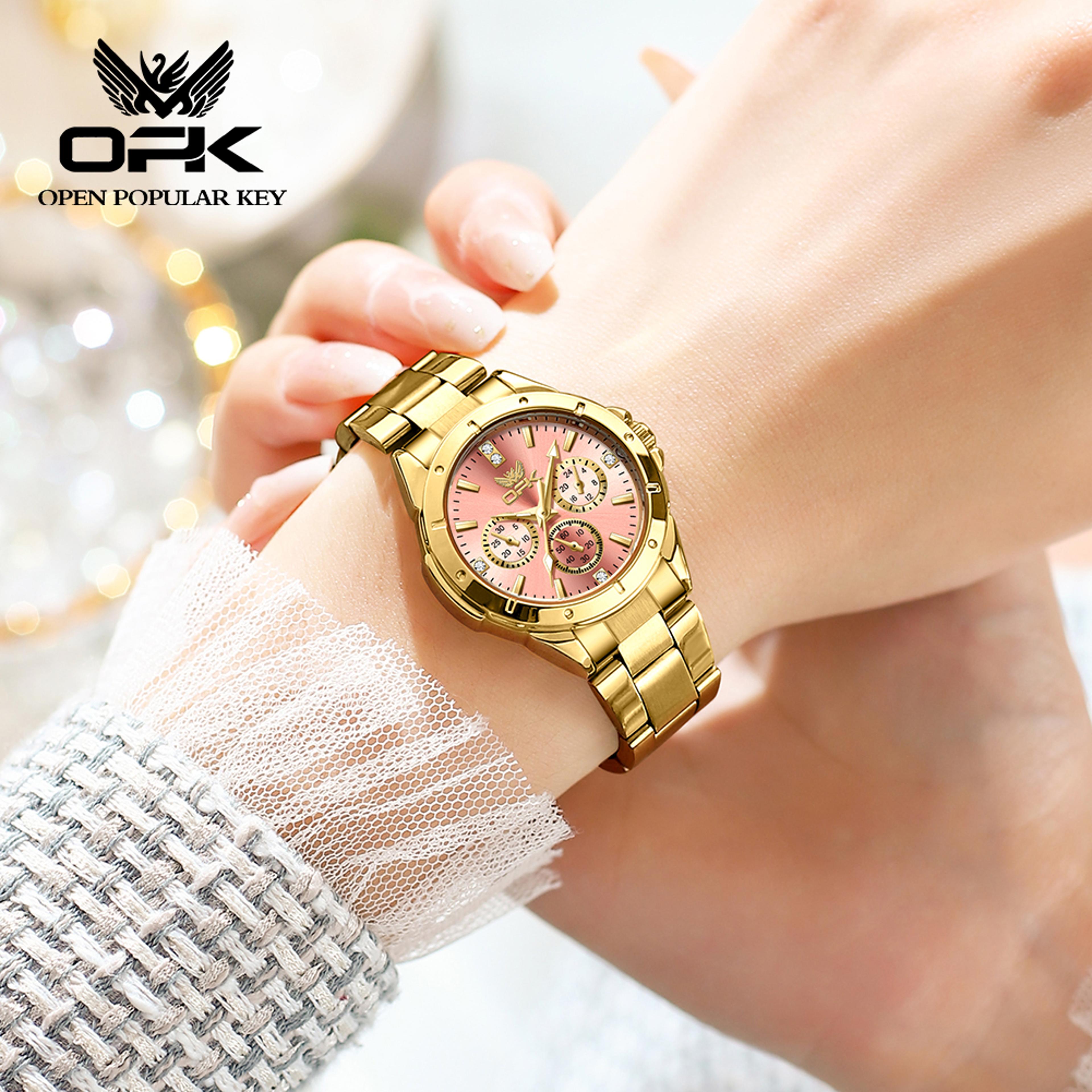 Womens Quartz Watch Waterproof Stainless Steel Luminous Fashion Wristwatch 1