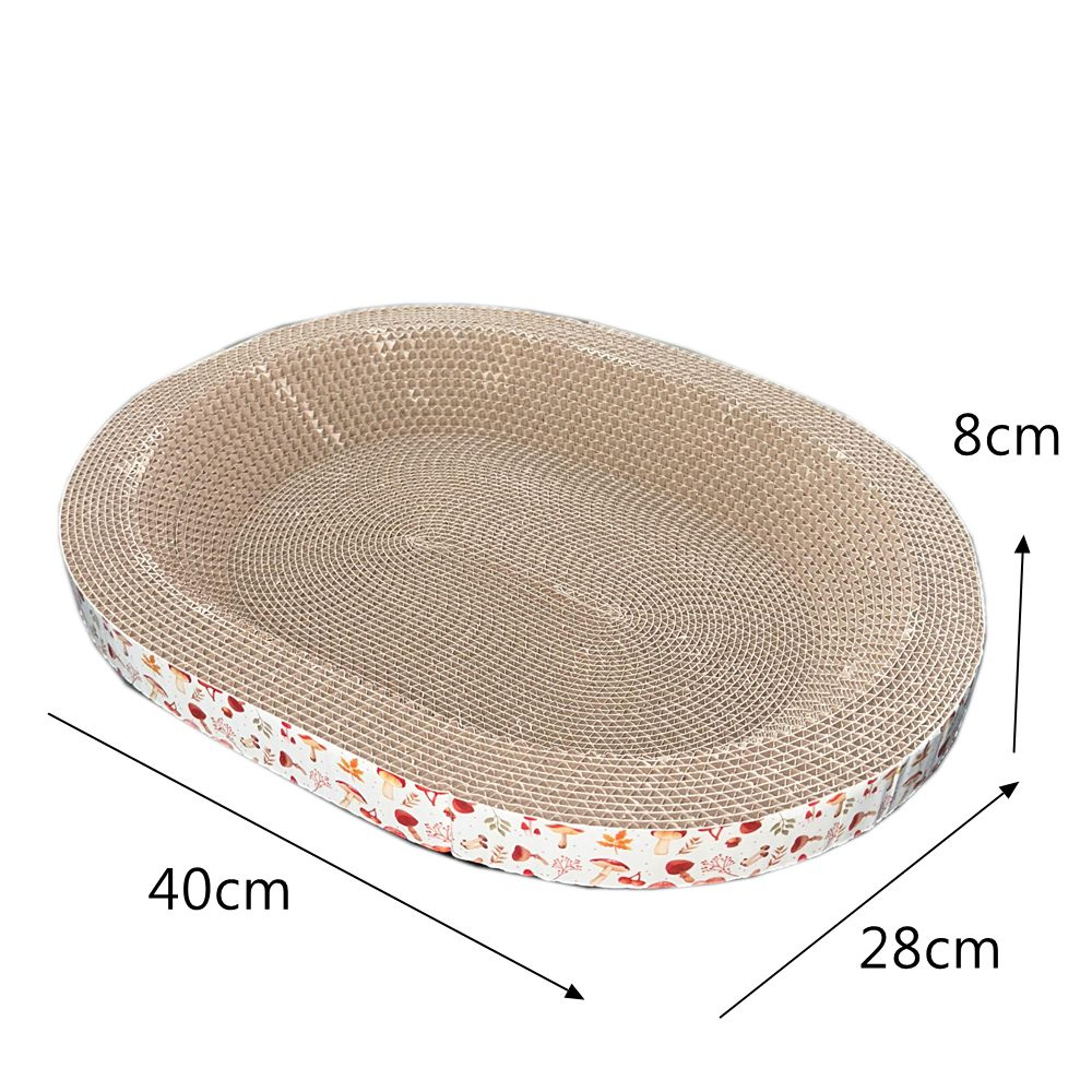 Oval Cat Scratching Board Corrugated Cat Scratcher Bed With Catnip For Furniture Protection 8