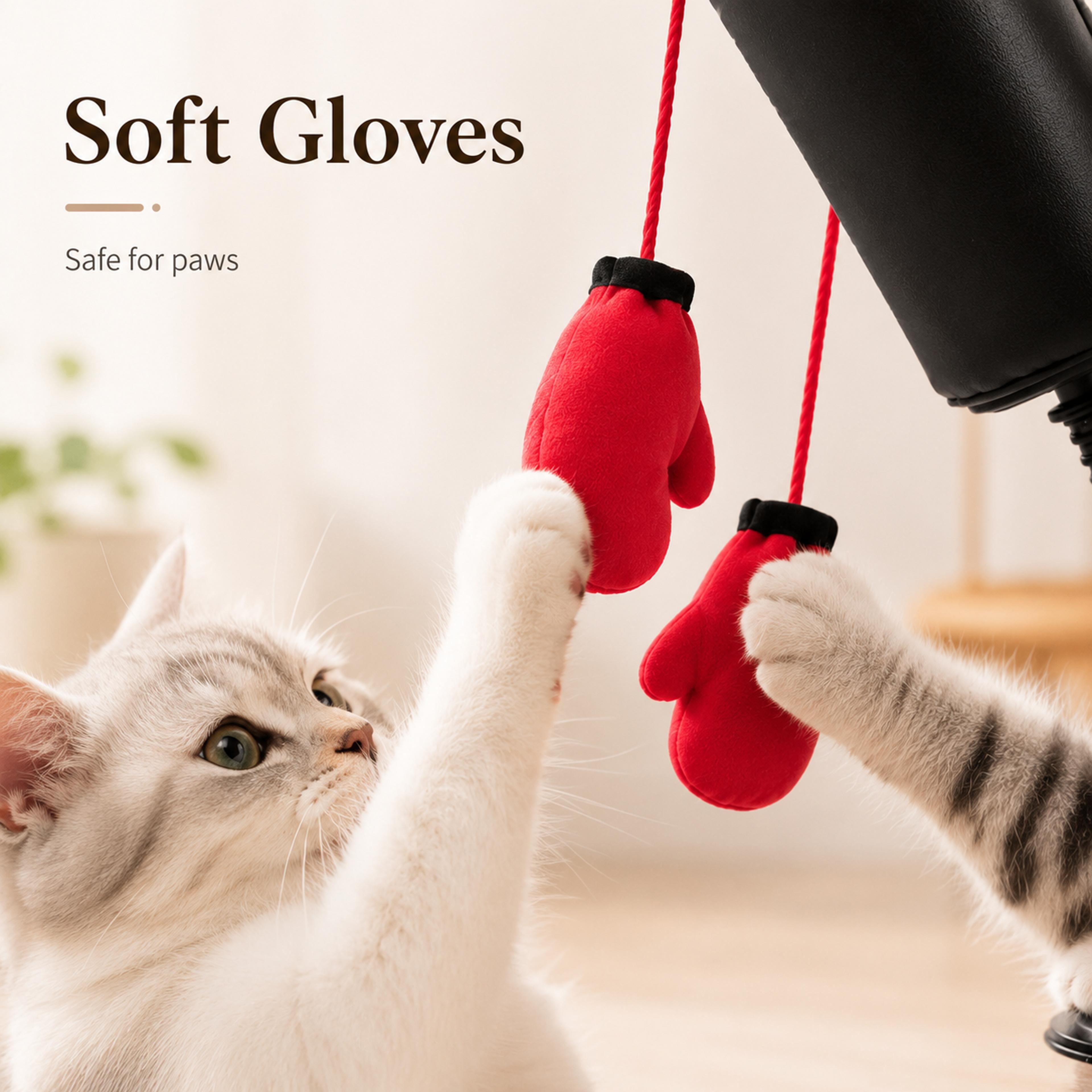 Interactive Cat Boxing Toy With Dangling Gloves For Indoor Cats Funny Cat Teaser Toy 1