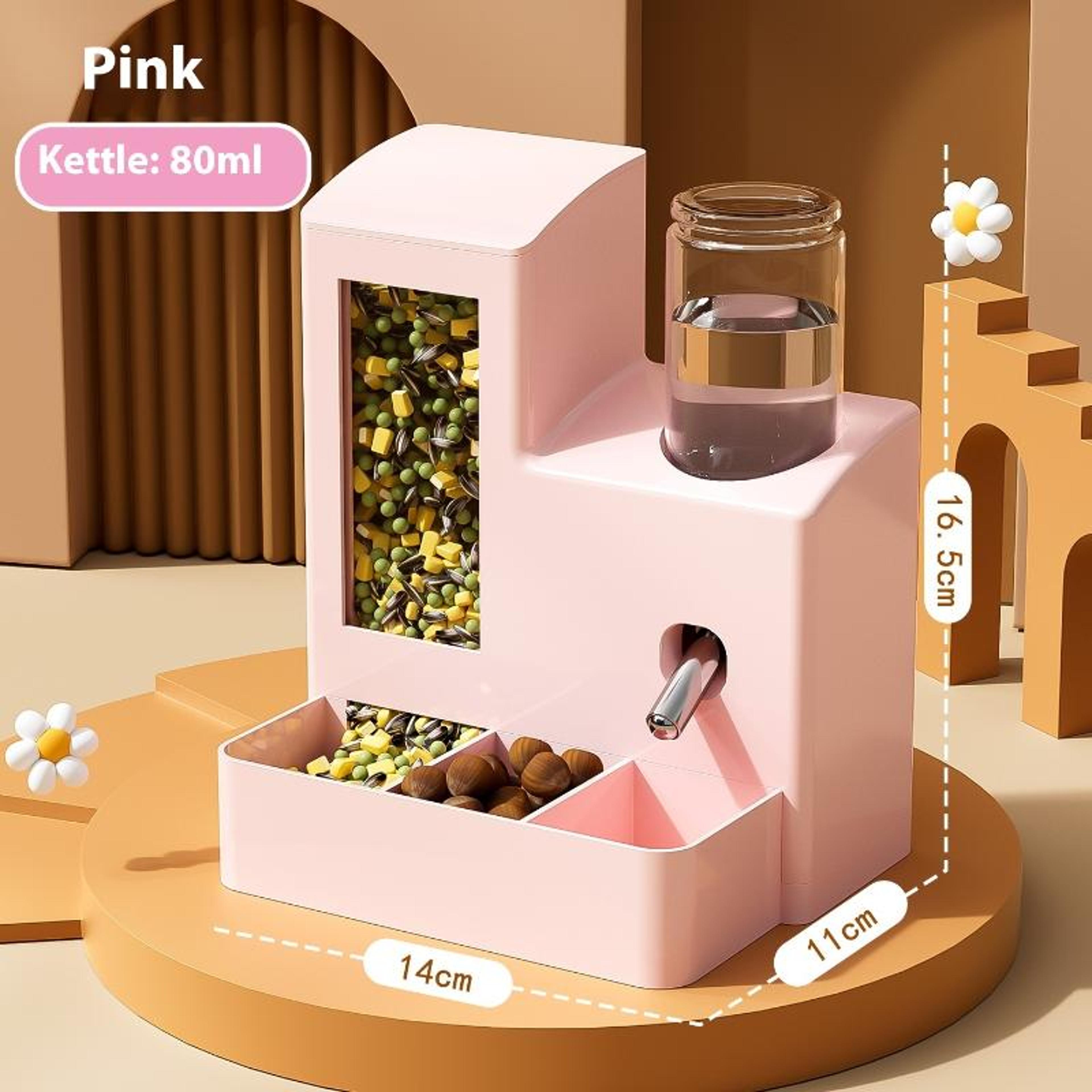 Automatic Hamster Feeder  Water Dispenser For Small Pets Leakproof Food Bowl 9