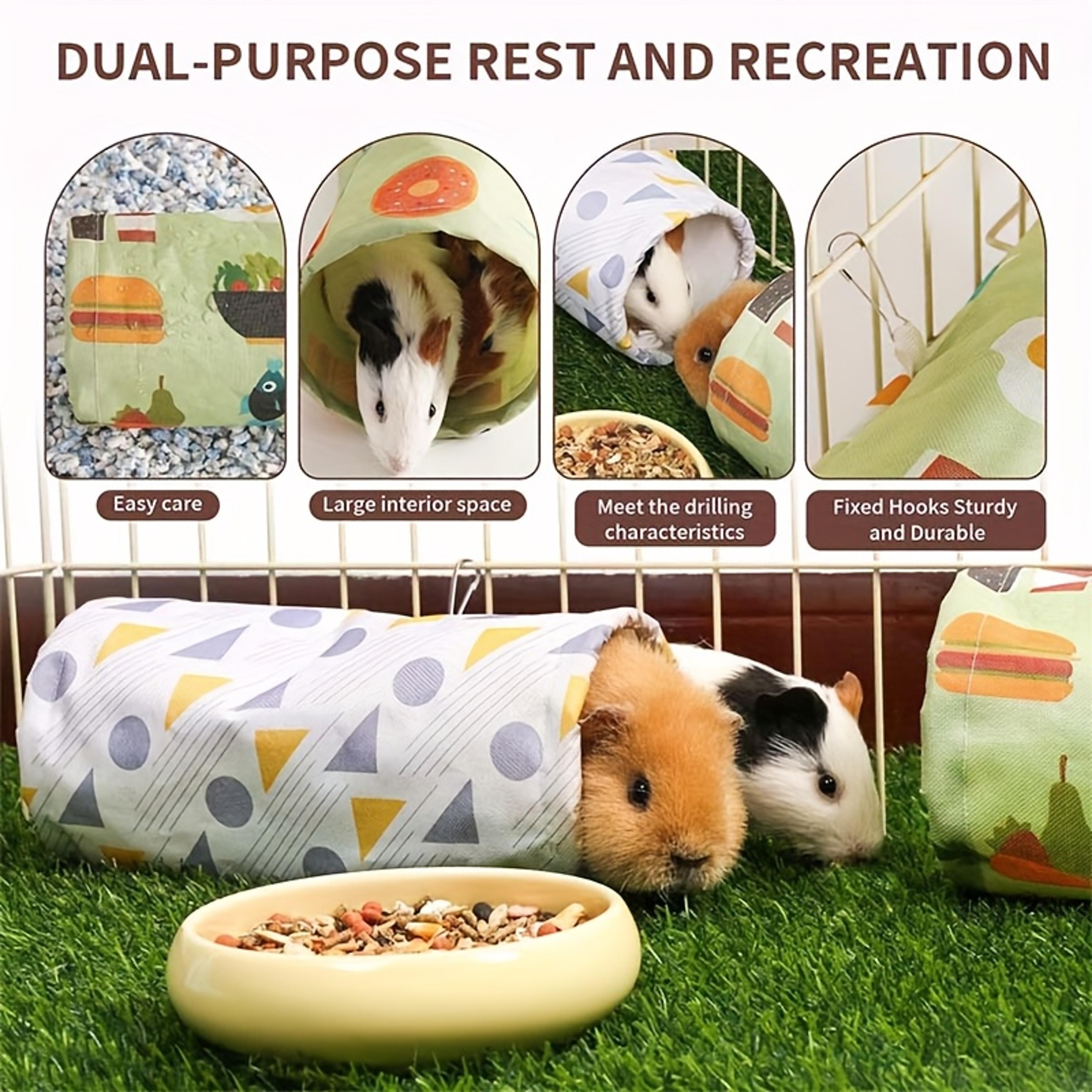 Cozy Guinea Pig Tunnel  Small Animal Hammock Hideout For Hamsters Ferrets  Rabbits 3