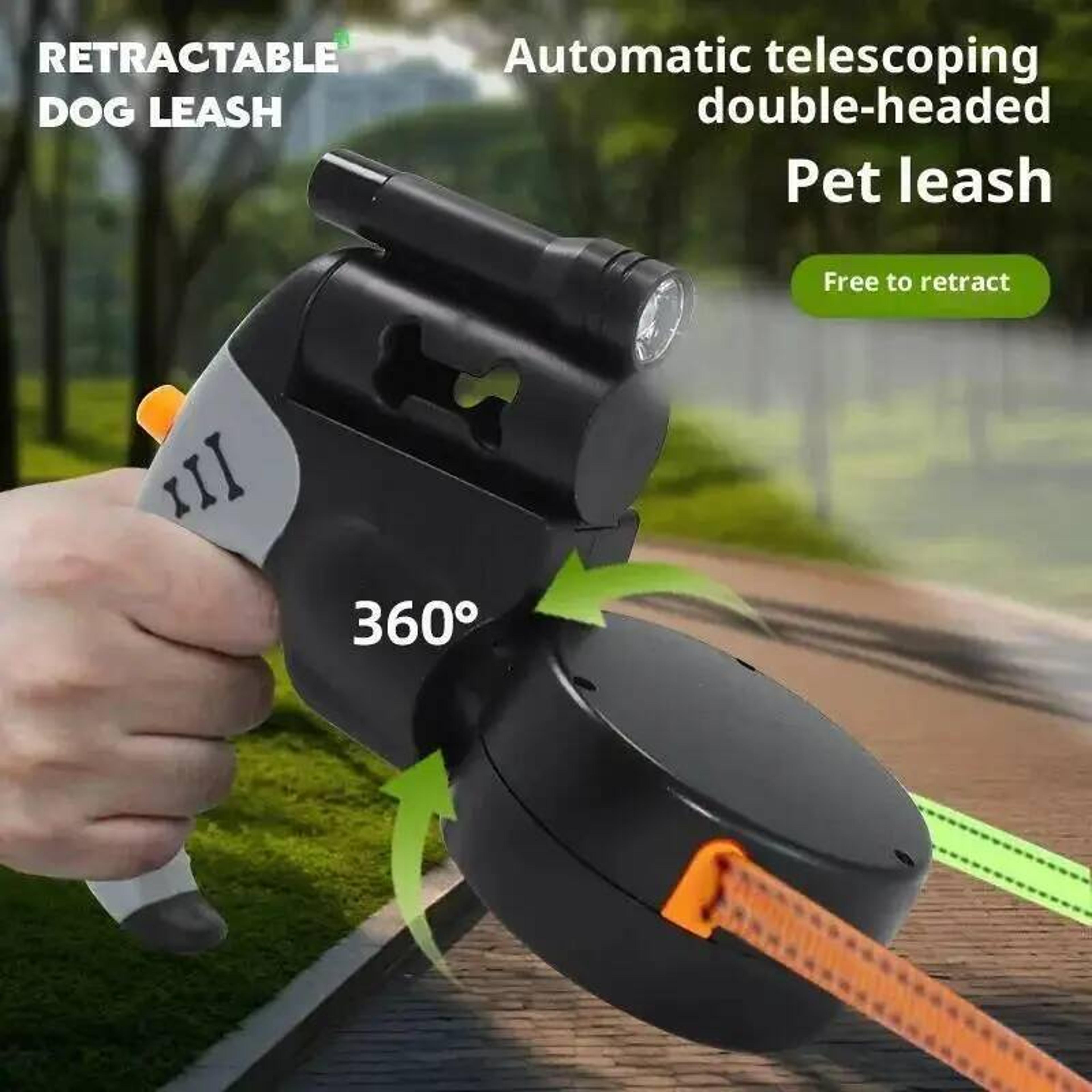 Dual Walk Tangle Free Double Dog Leash With LED Flashlight 4