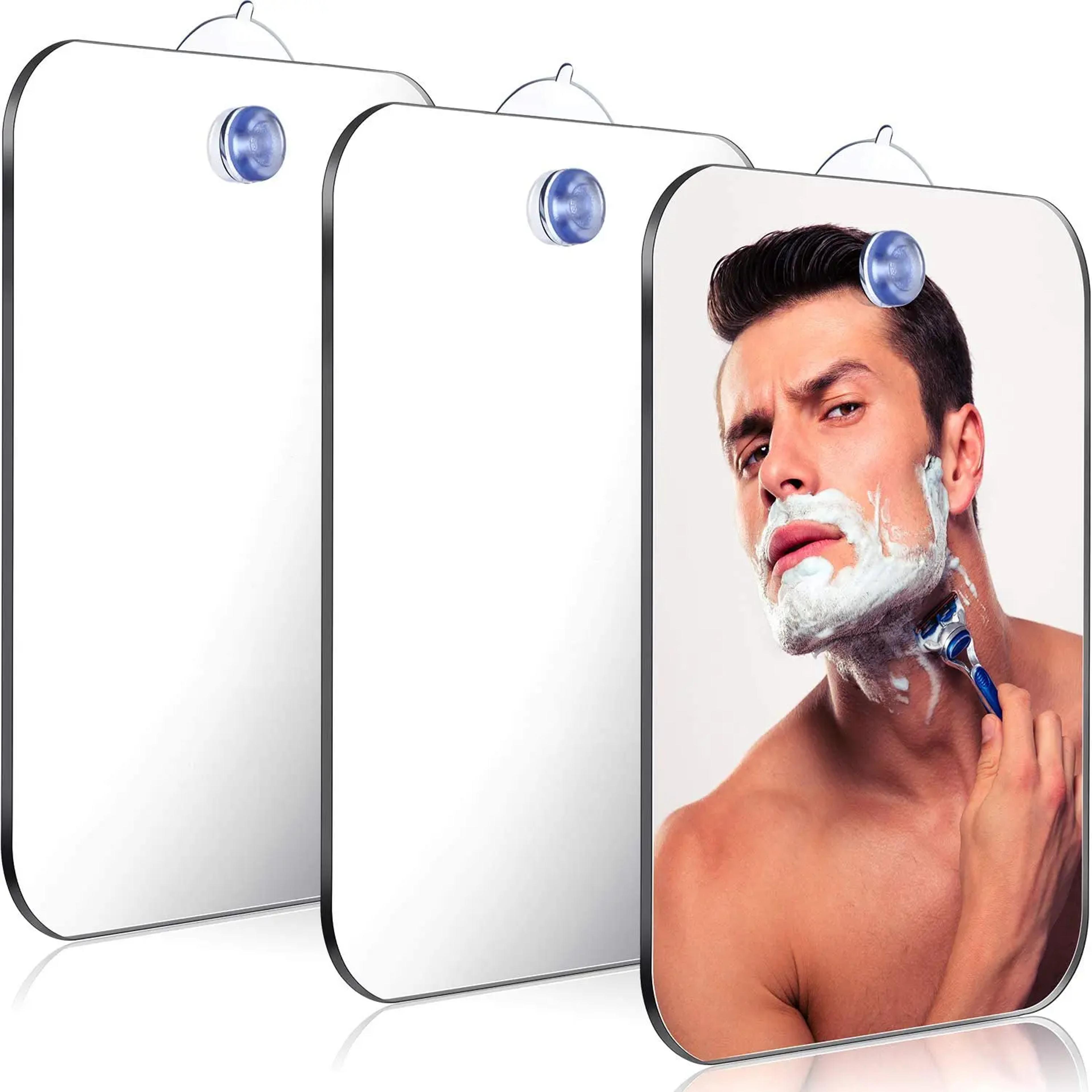 portable fog free shower mirror with suction cup unbreakable acrylic travel mirror for shaving & makeup
