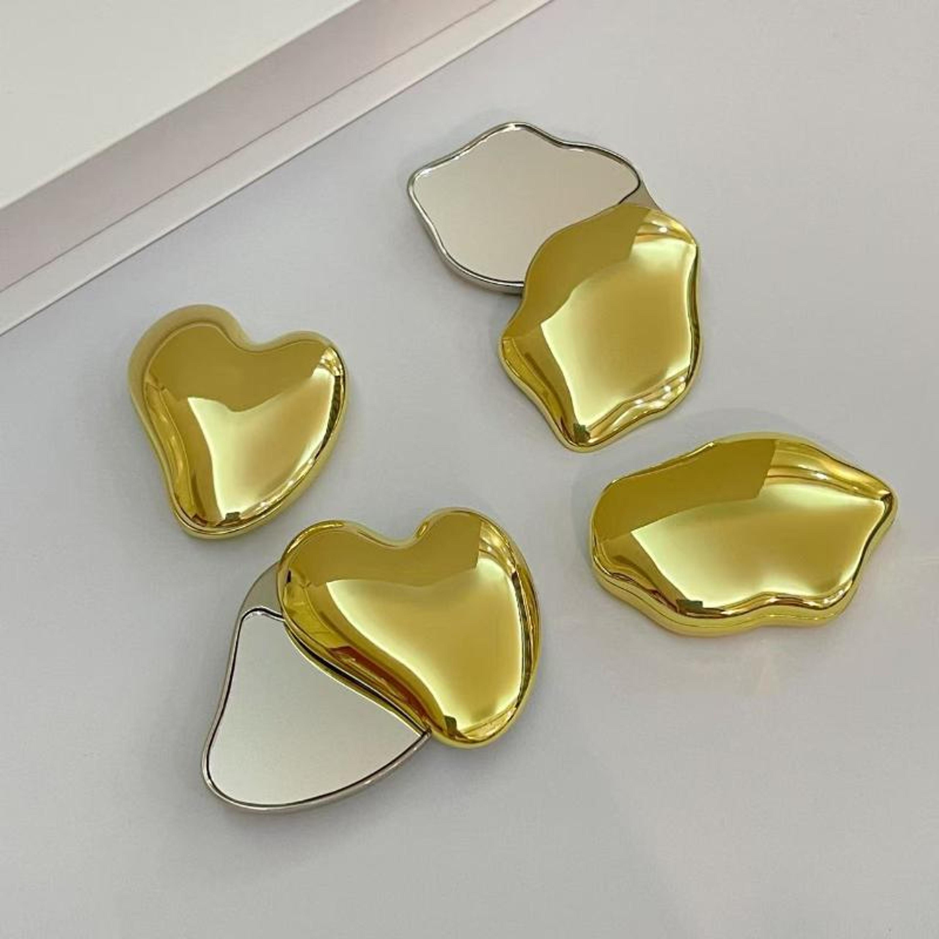 Cute Heart Shape Makeup Mirror Portable Double Sided Compact Travel Mirror For Purse  Daily Touch U 1