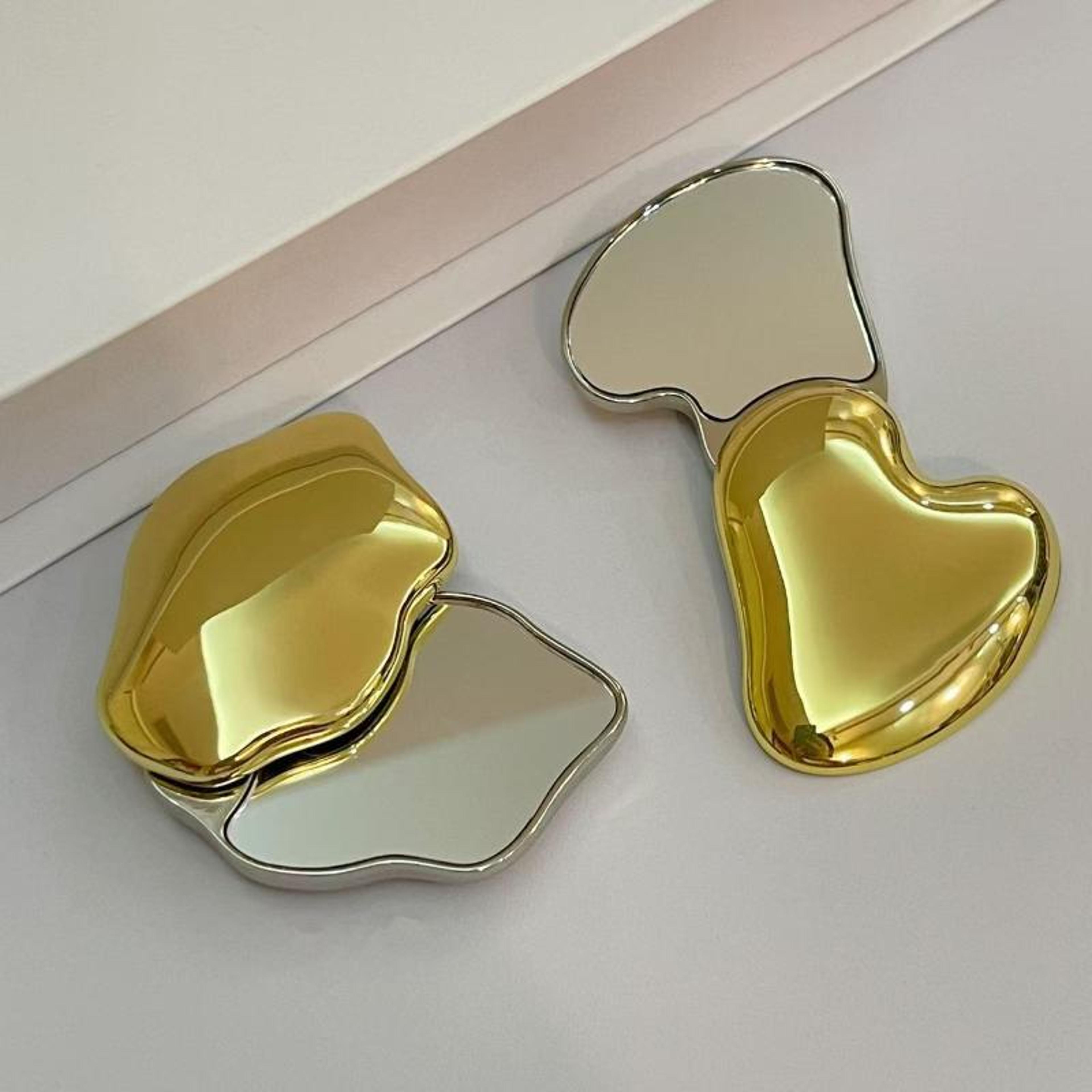 Cute Heart Shape Makeup Mirror Portable Double Sided Compact Travel Mirror For Purse  Daily Touch U 2