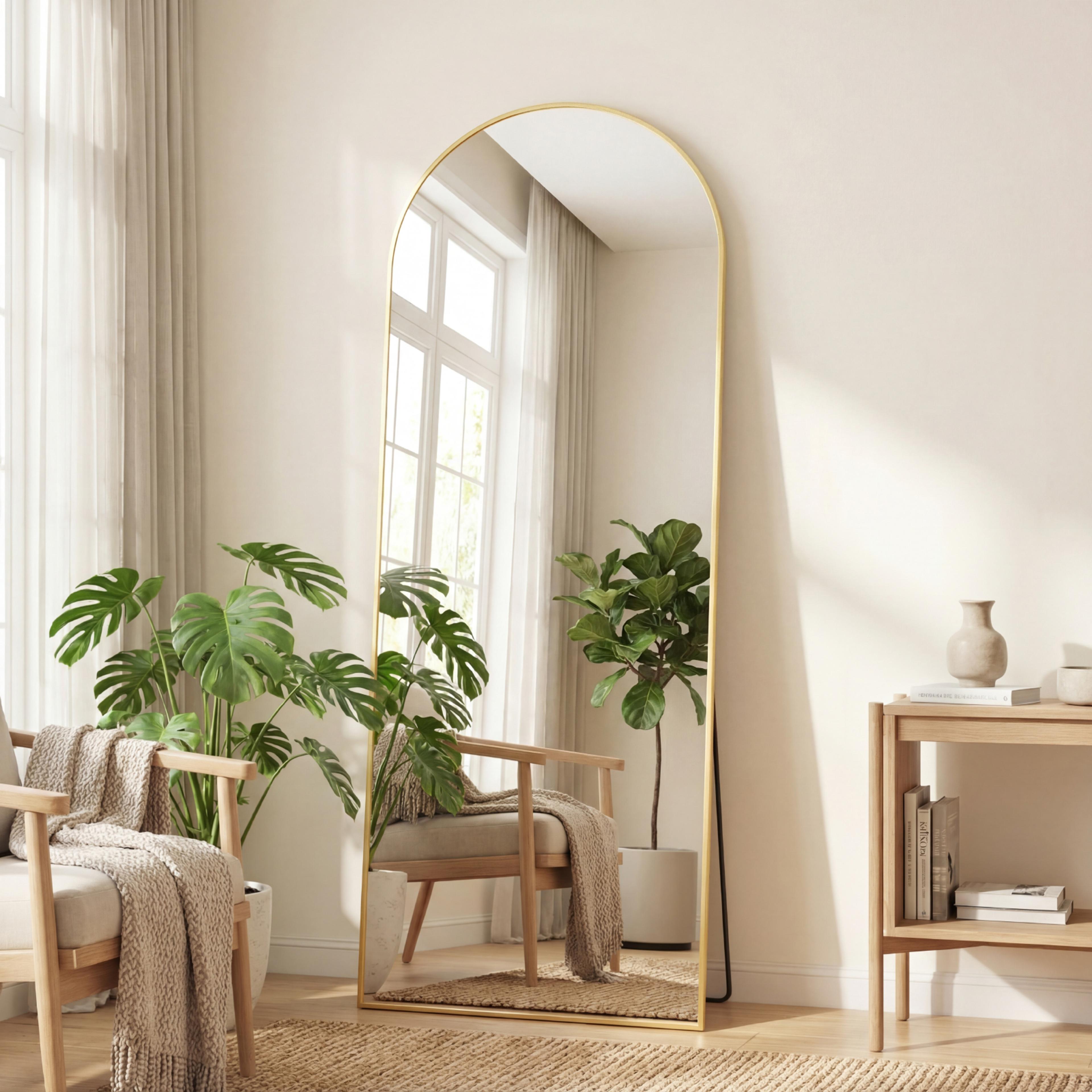 Full Length Mirror Floor Mirror With Aluminum Frame  Stand For Bedroom 5