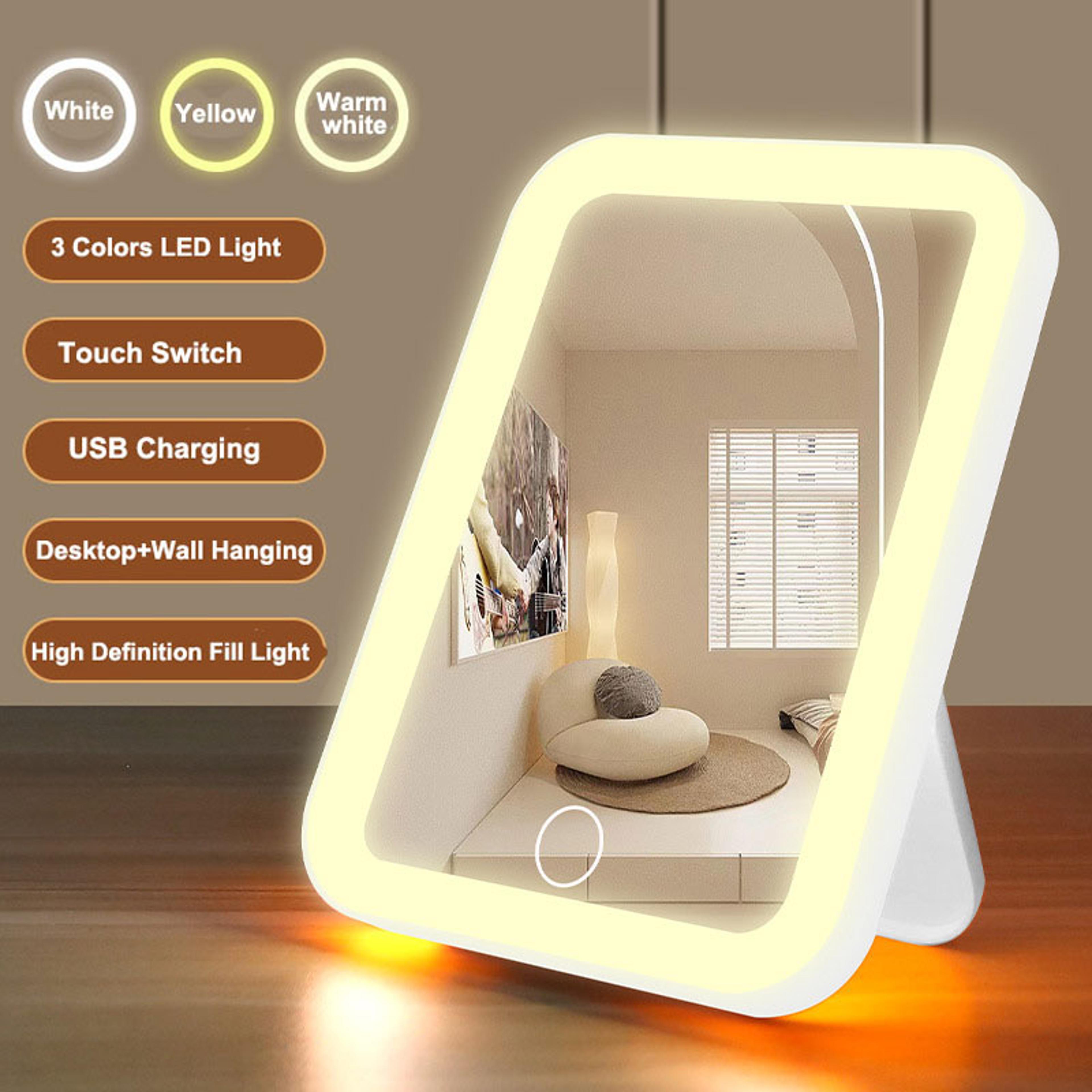 LED Vanity Mirror With Touch Control Light Modes  USB Rechargeable Portable Makeup Mirror 1