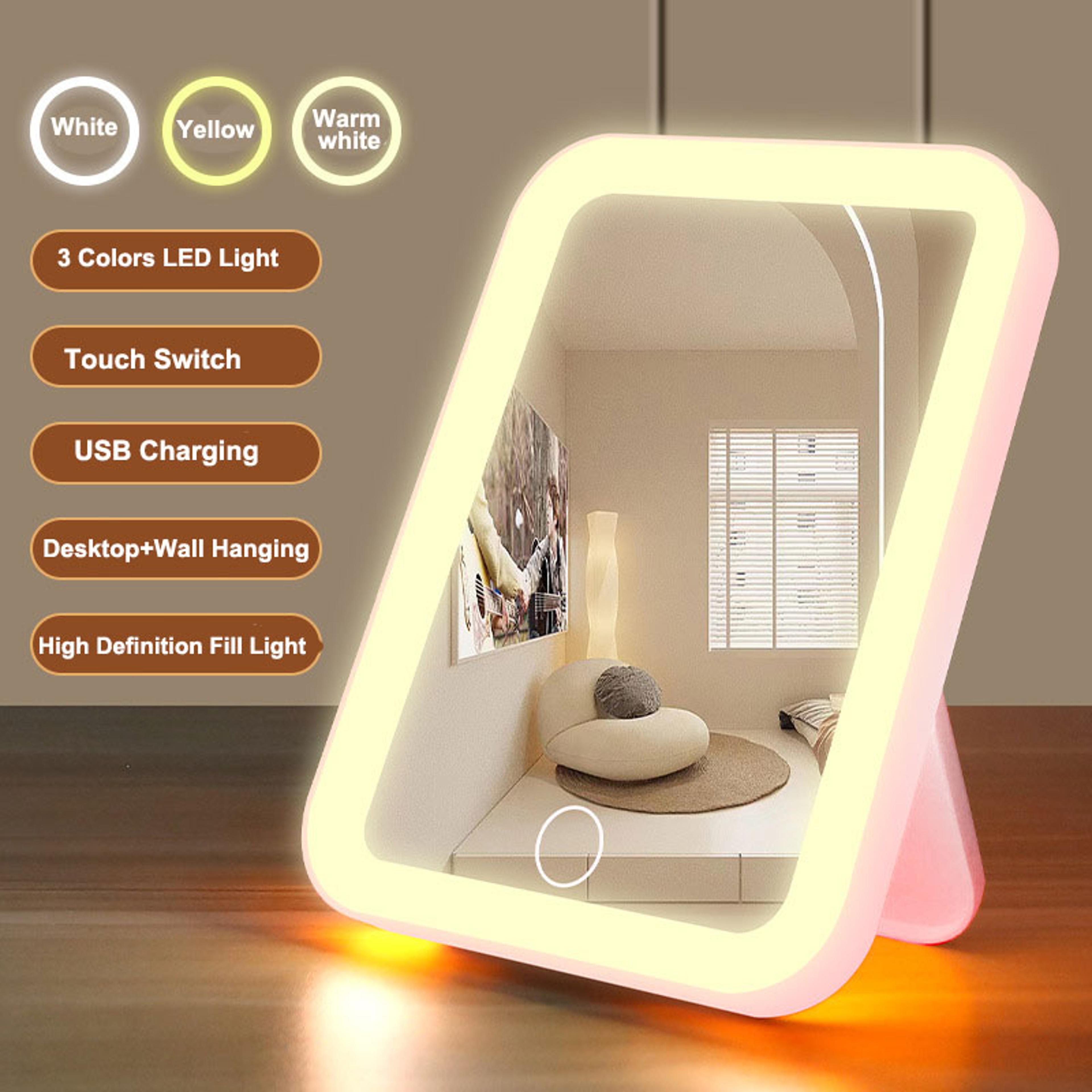 LED Vanity Mirror With Touch Control Light Modes  USB Rechargeable Portable Makeup Mirror 3