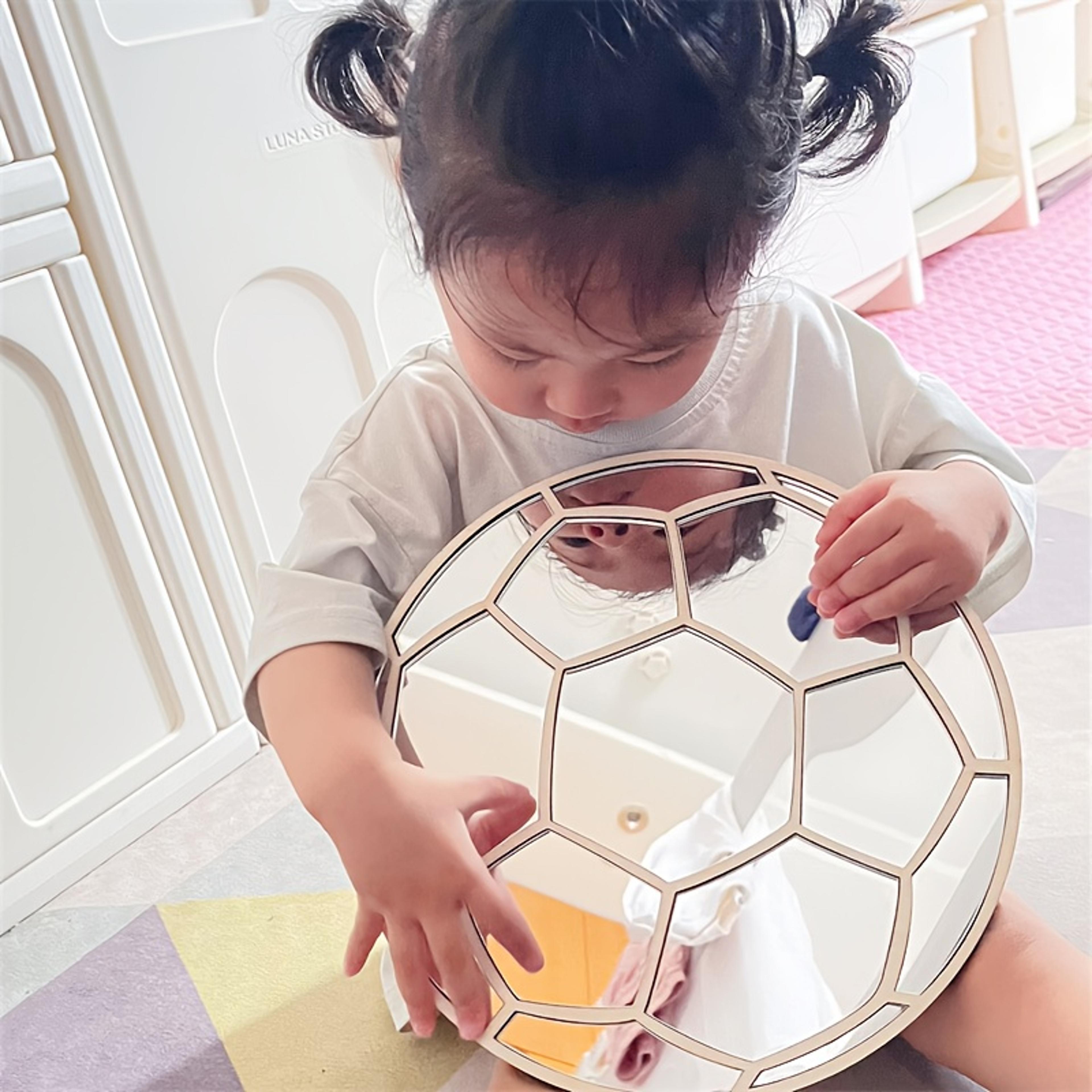 football wall mirror shatterproof acrylic sports room decor for boys bedroom living room