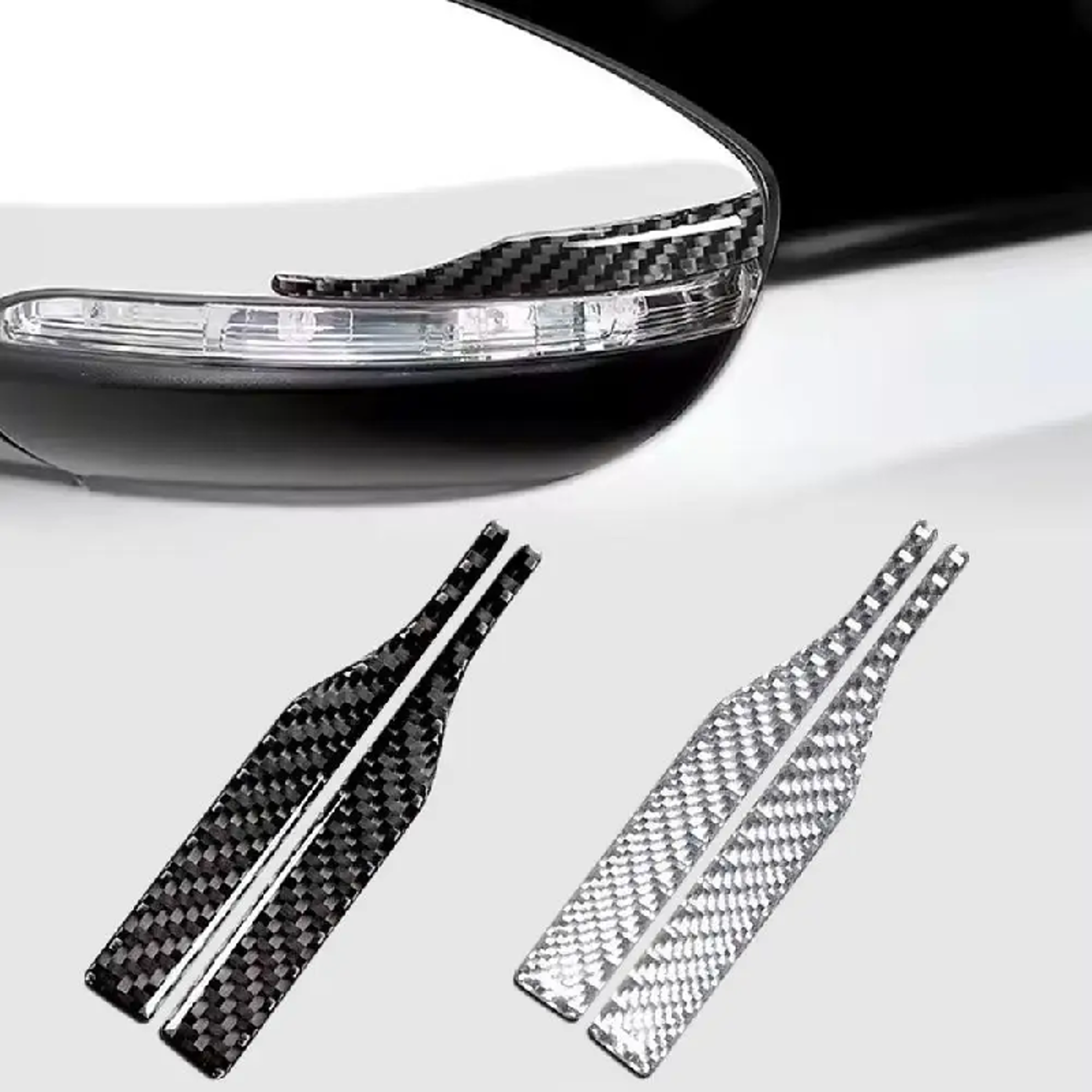 carbon fiber rearview mirror protector anti scratch reflective car mirror guard strips