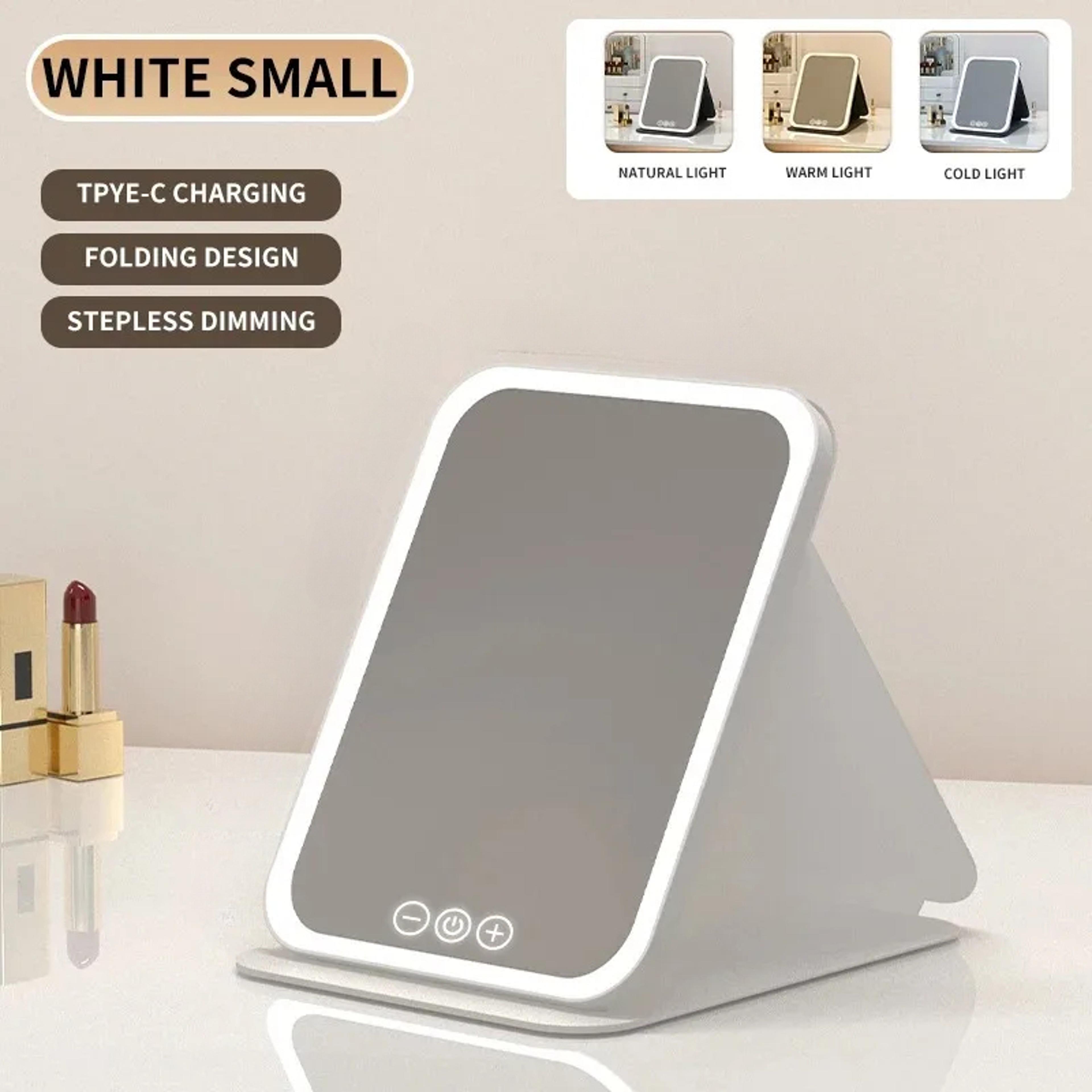 LED Makeup Mirror Rechargeable Touch Control Travel Vanity Mirror With Adjustable Lights 5