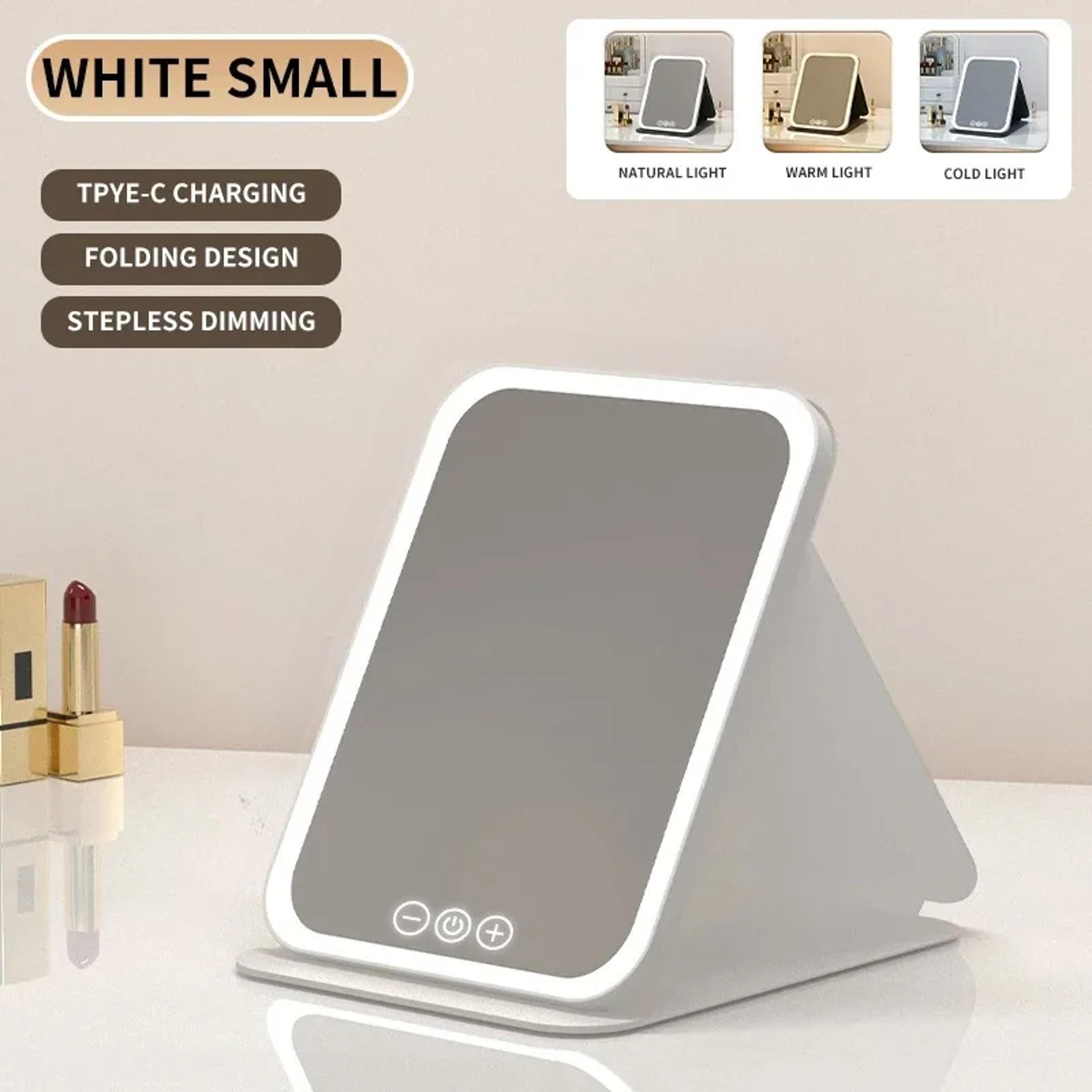 LED Makeup Mirror Rechargeable Touch Control Travel Vanity Mirror With Adjustable Lights 8