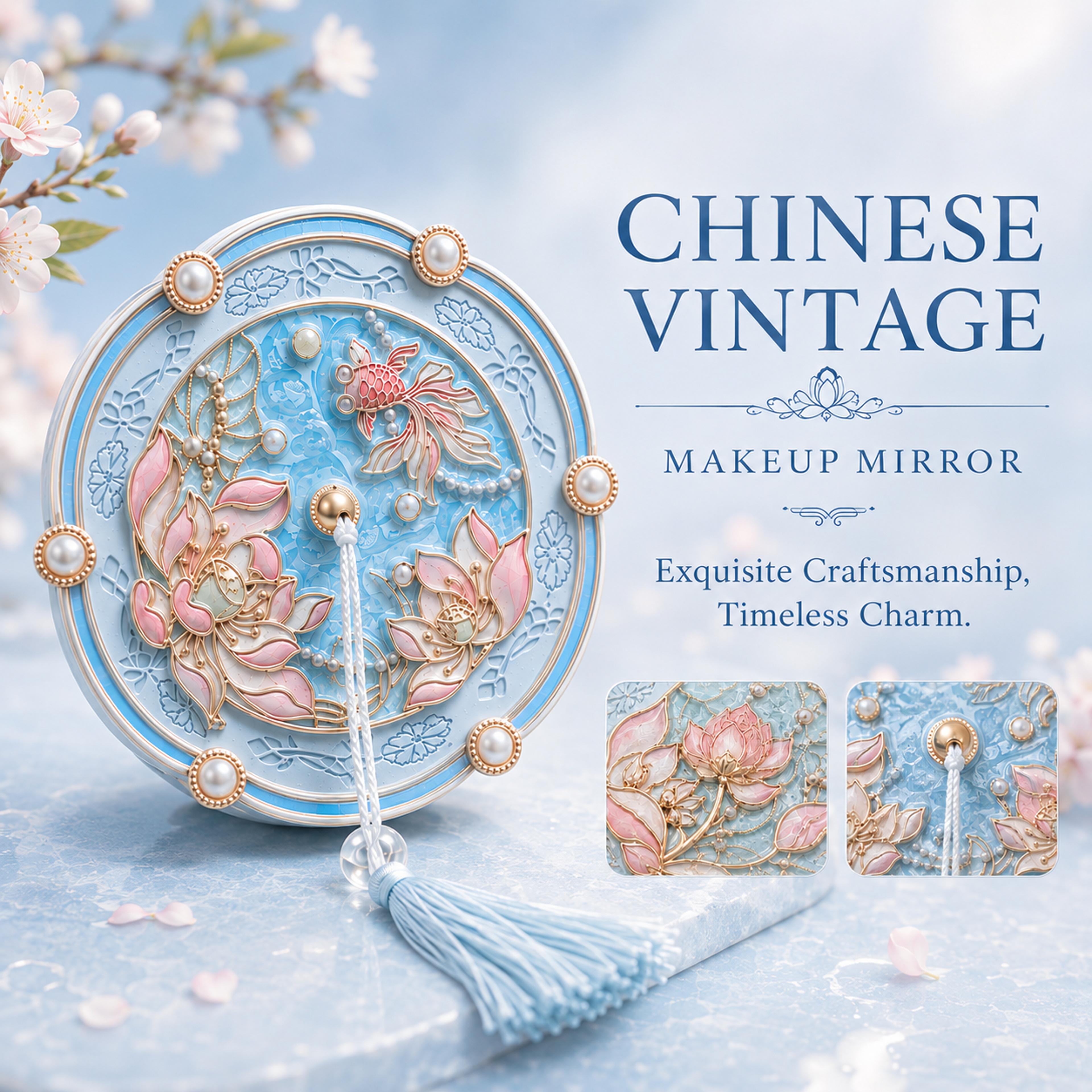 chinese compact mirror vintage makeup mirror portable travel pocket mirror gift for her