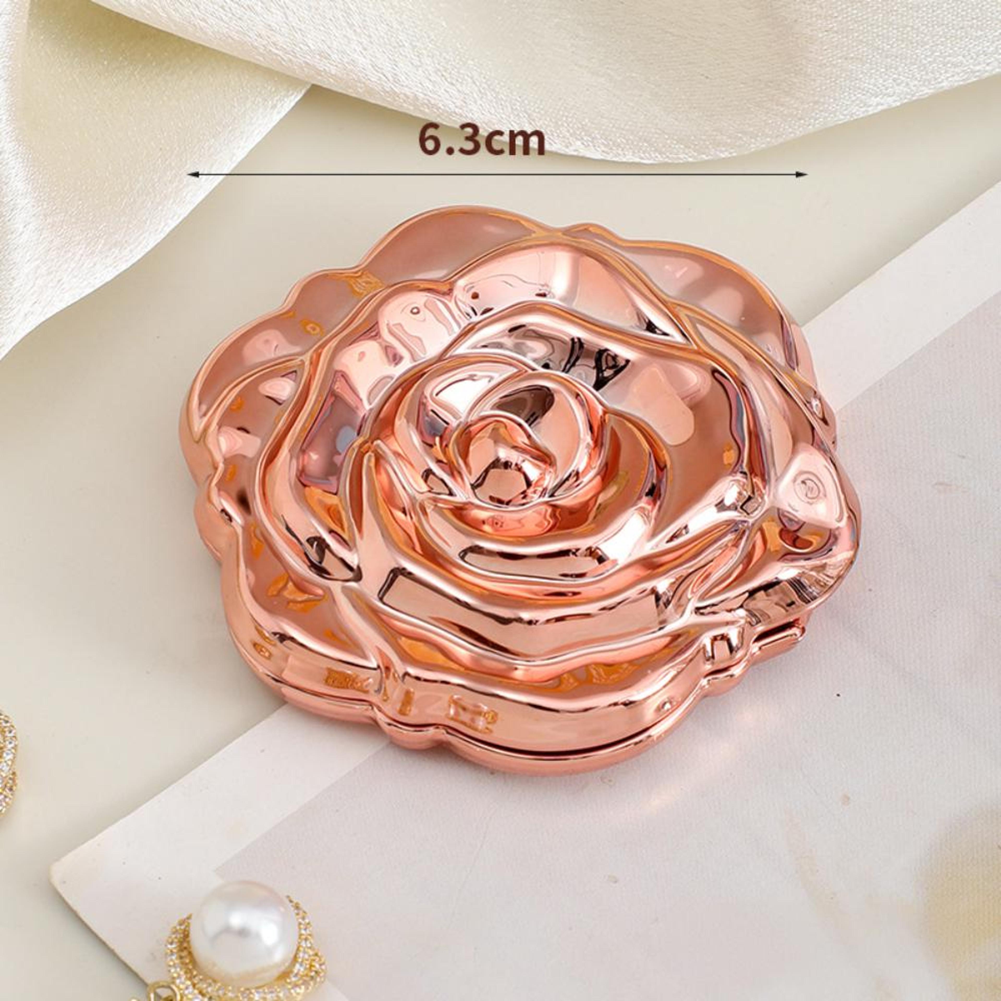 Double Sided Mirror Foldable Portable Makeup Mirror Rose Flower Mirror Exquisite For Pocket Handbag 10