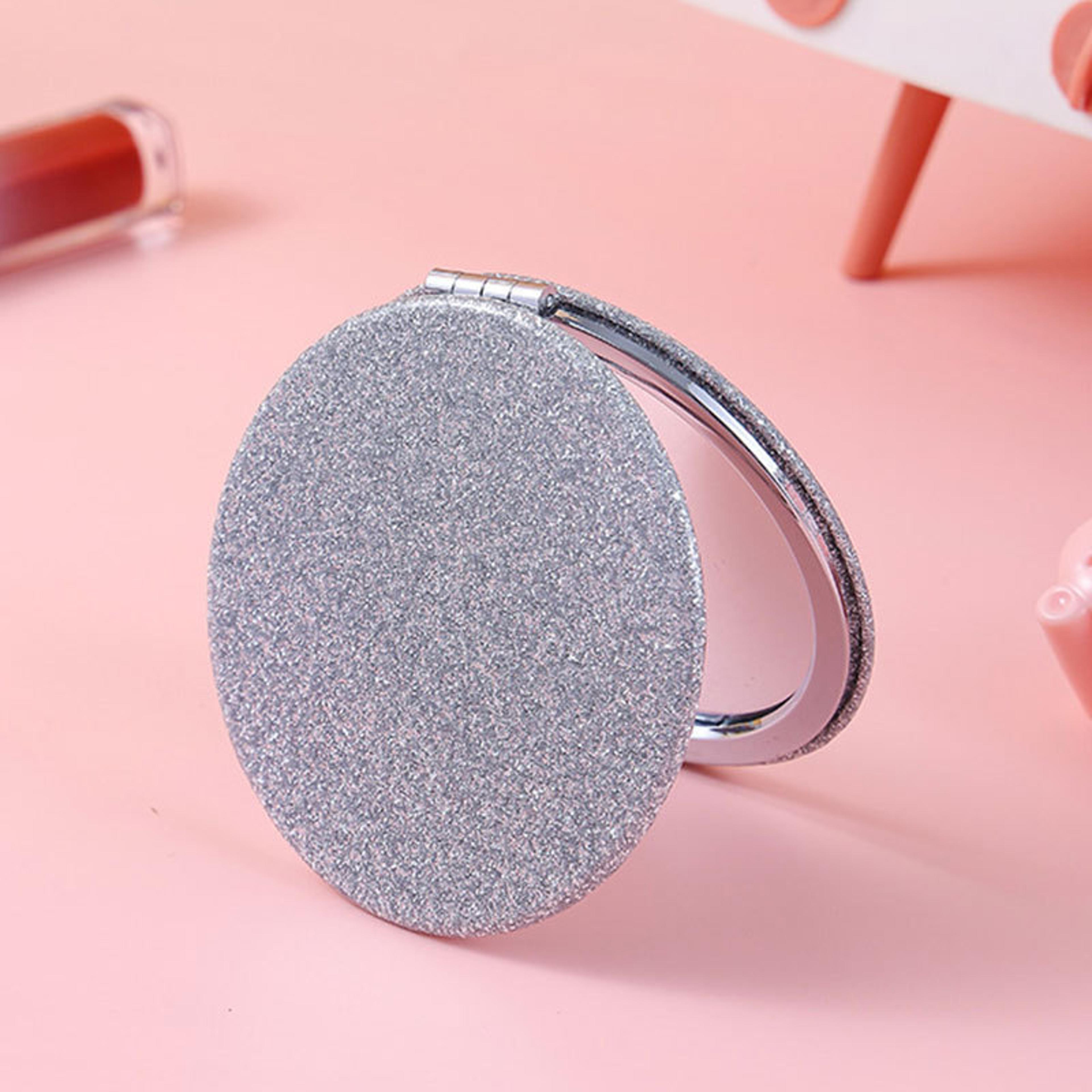 Glitter Compact Makeup Mirror Double Sided Foldable Pocket Mirror With 1X And 2X Magnification 7