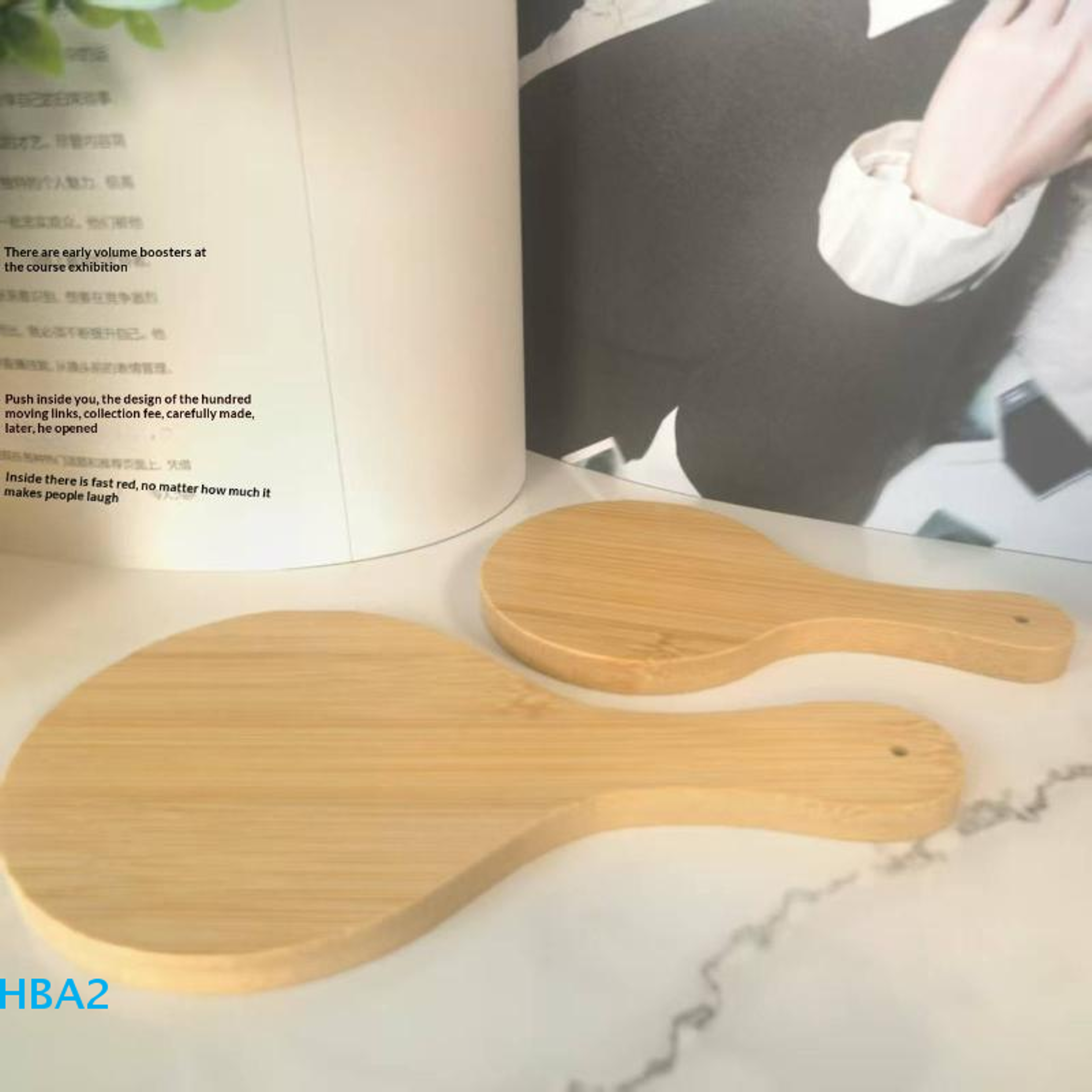 Portable Handheld Makeup Mirror With Natural Bamboo Handle Round Travel Vanity Mirror 3