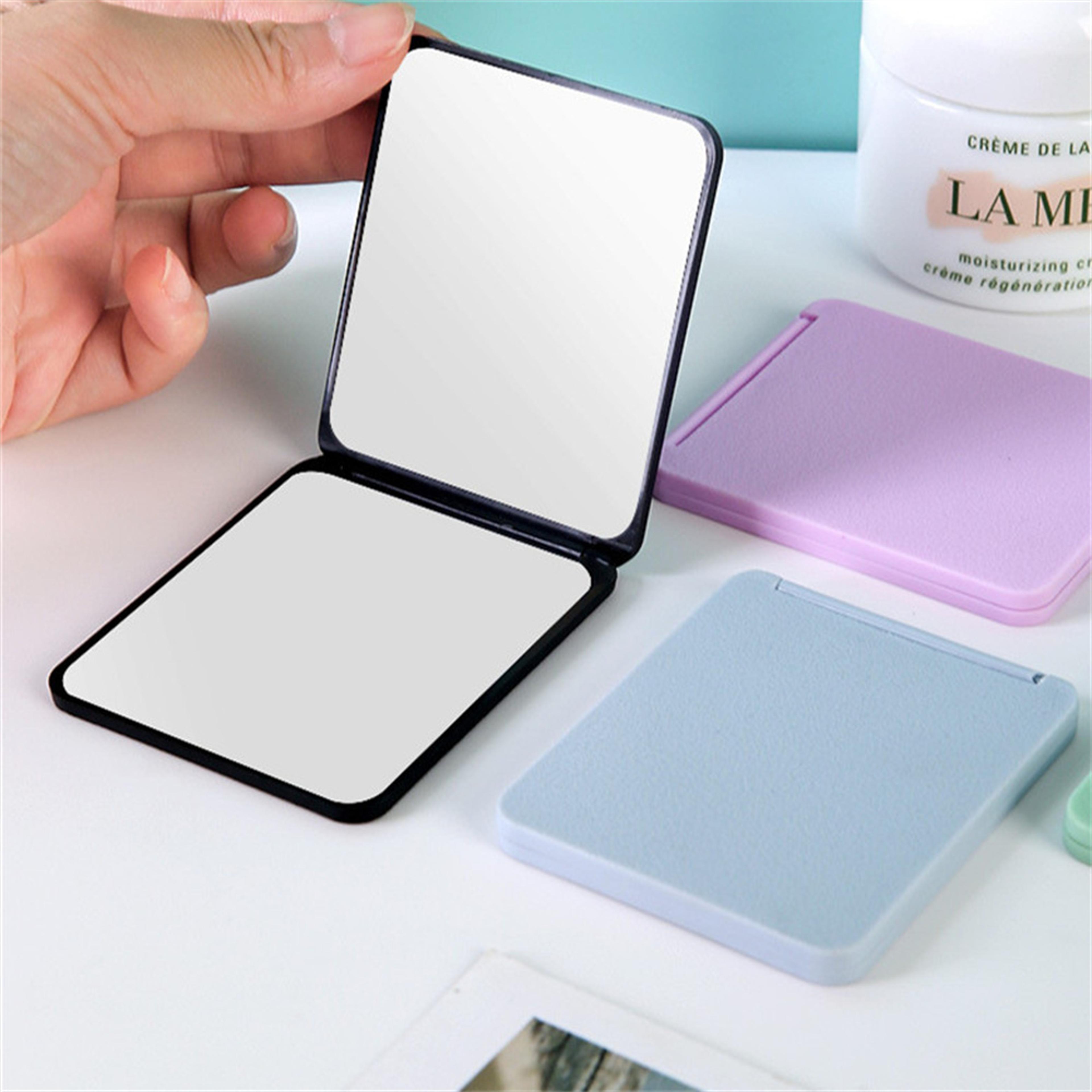 portable compact makeup mirror double-sided folding pocket mirror for travel, purse & daily touch-ups