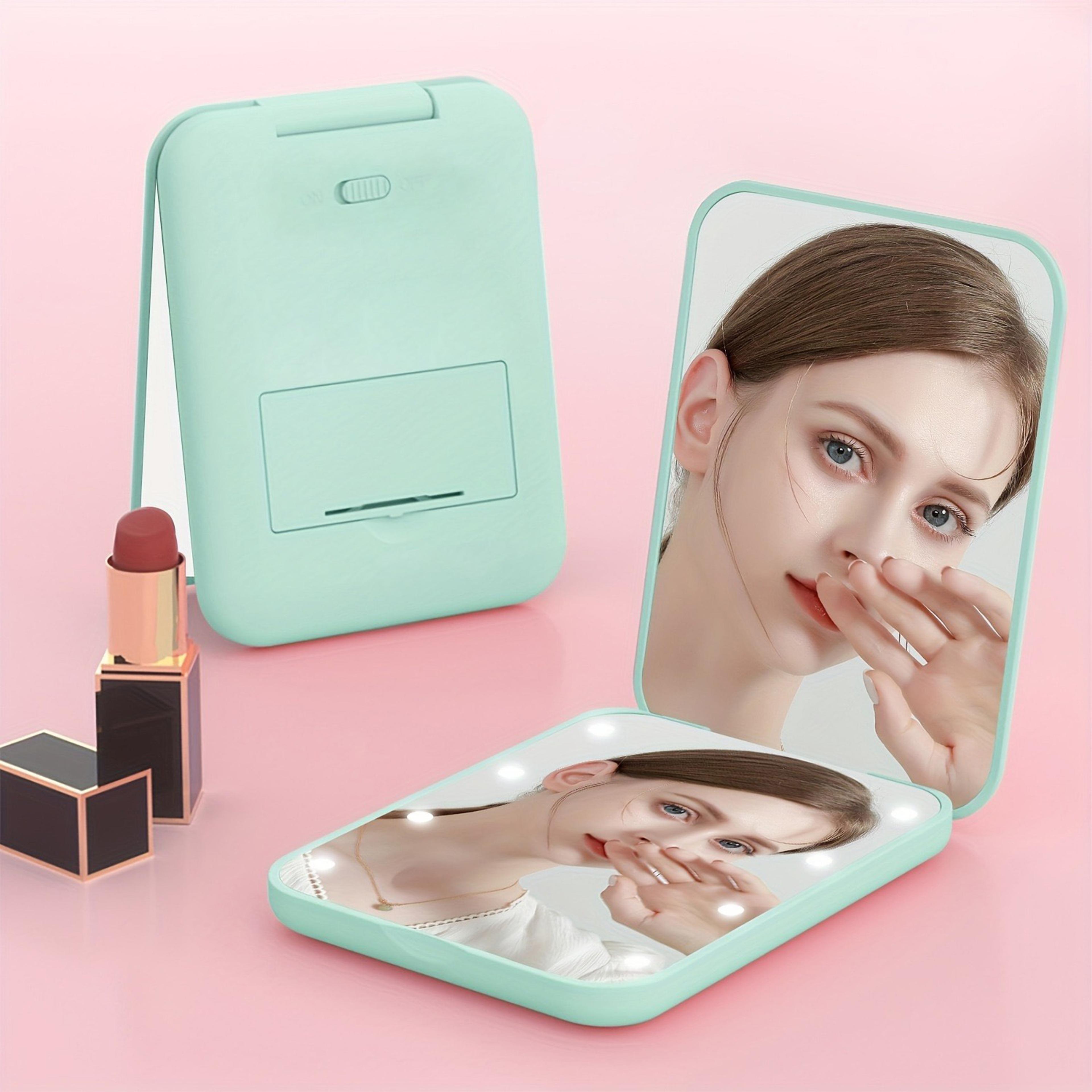 LED Compact Makeup Mirror With Light 3X Magnifying Travel Pocket Mirror Foldable Portable Vanity Mi 7