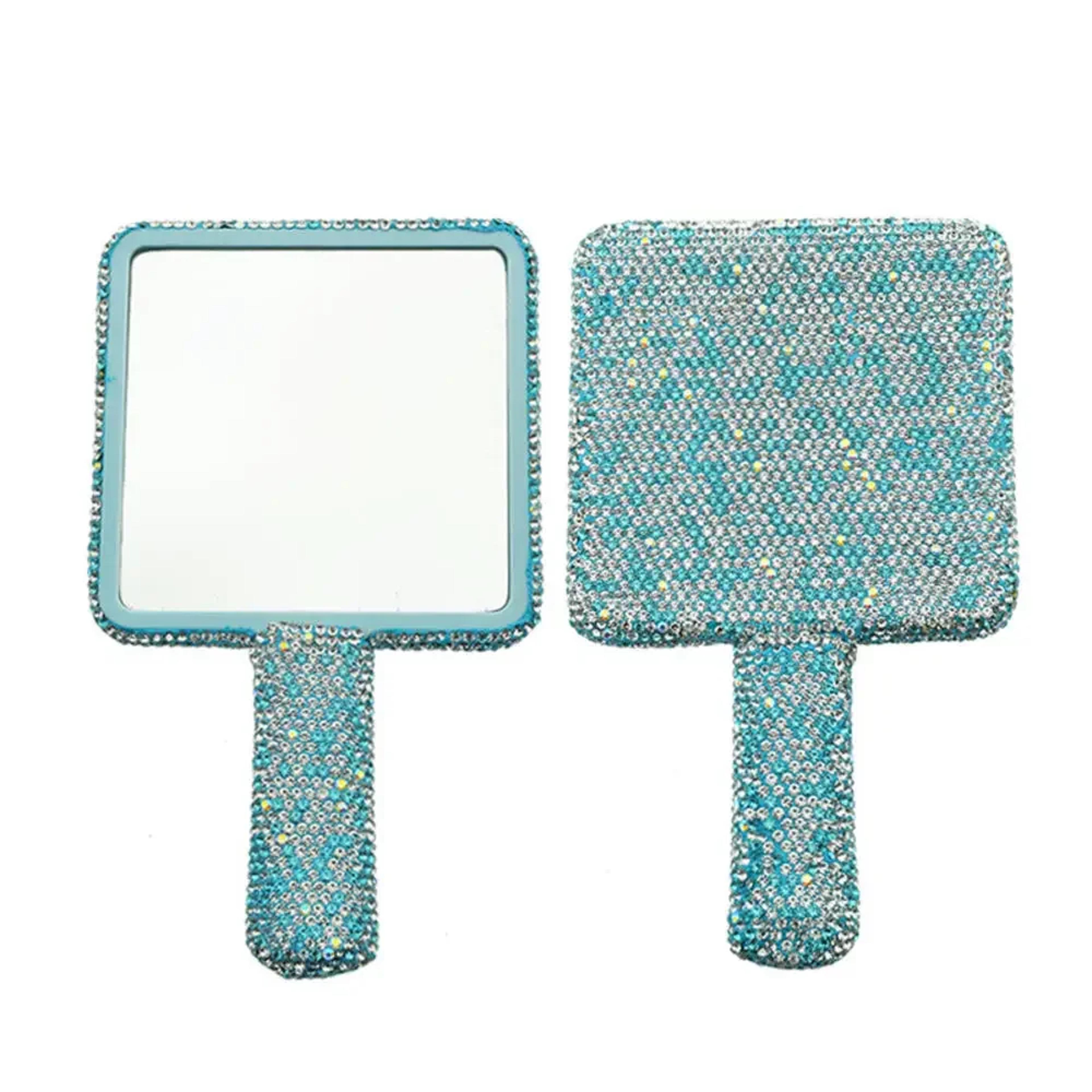 Luxury Handheld Makeup Mirror With Sparkling Rhinestone Handle Portable Vanity Mirror For Beauty To 8