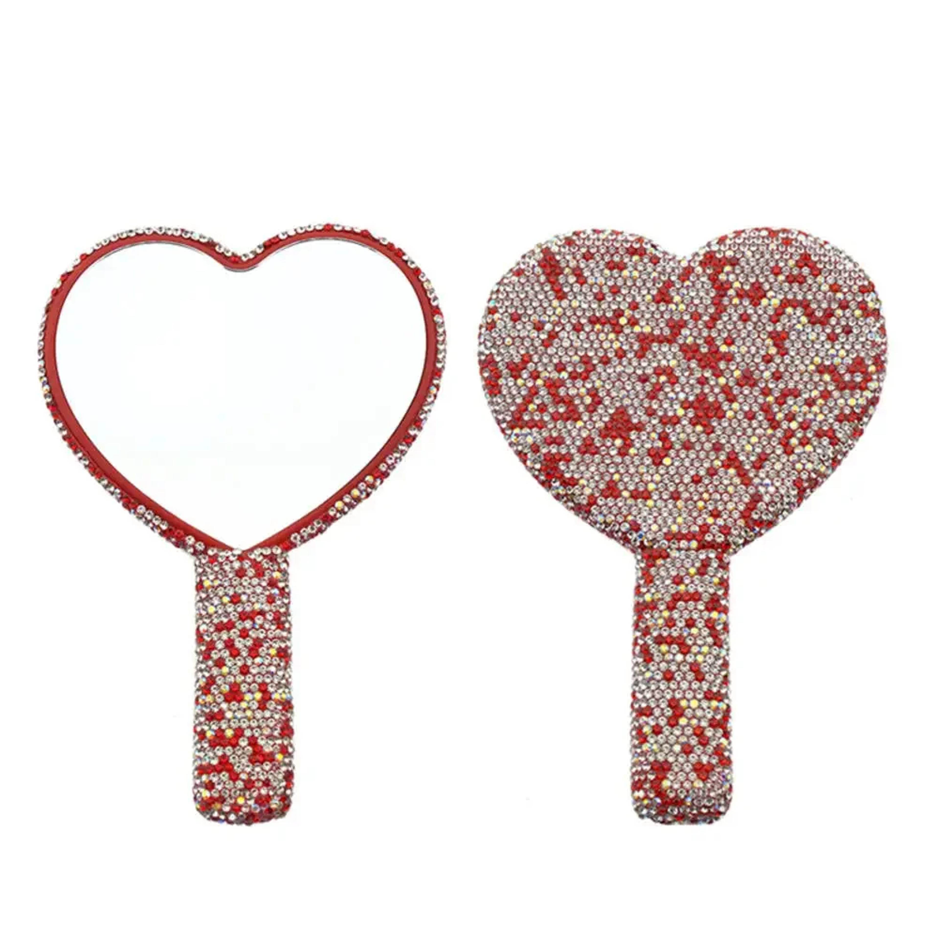 Luxury Handheld Makeup Mirror With Sparkling Rhinestone Handle Portable Vanity Mirror For Beauty To 11