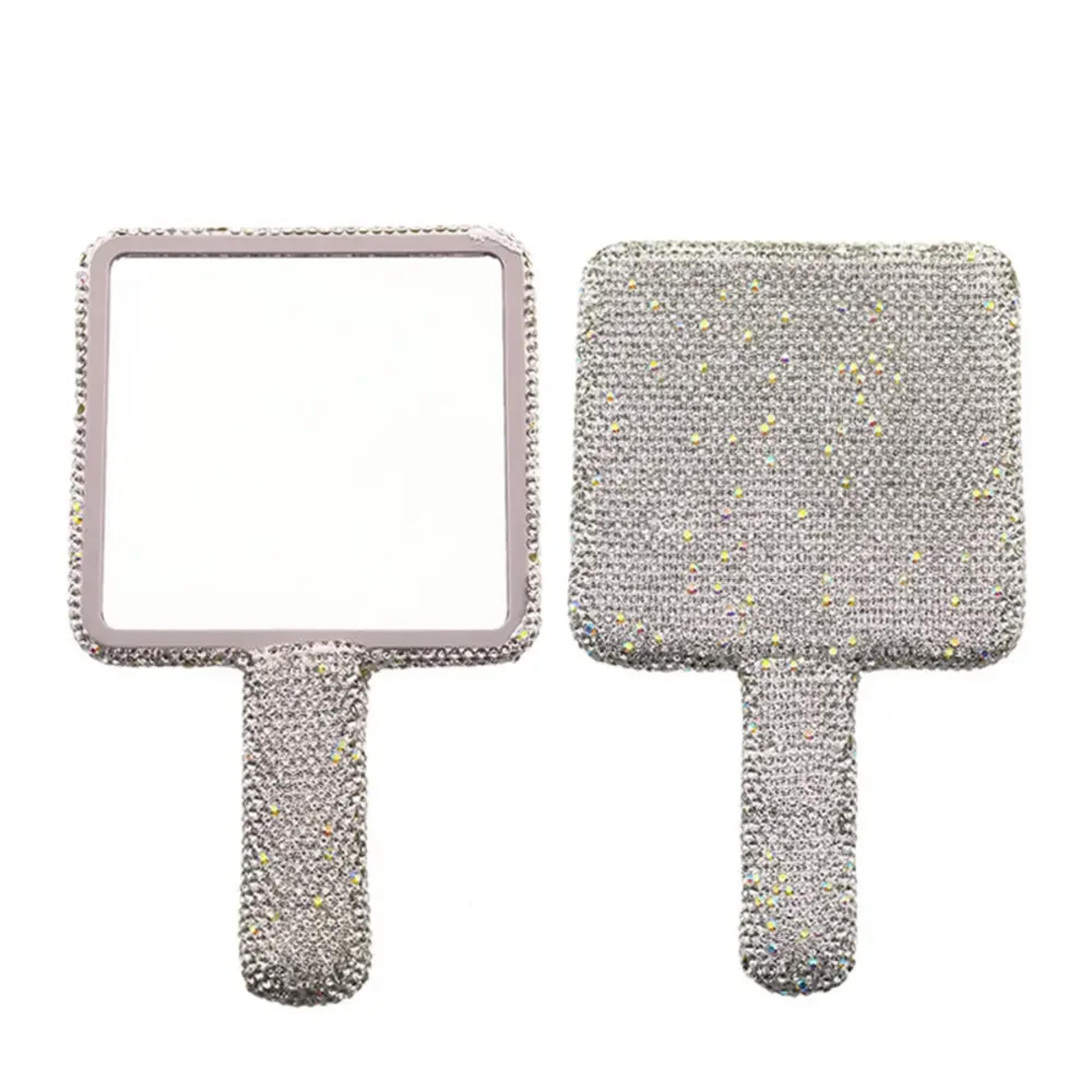 Luxury Handheld Makeup Mirror With Sparkling Rhinestone Handle Portable Vanity Mirror For Beauty To 12
