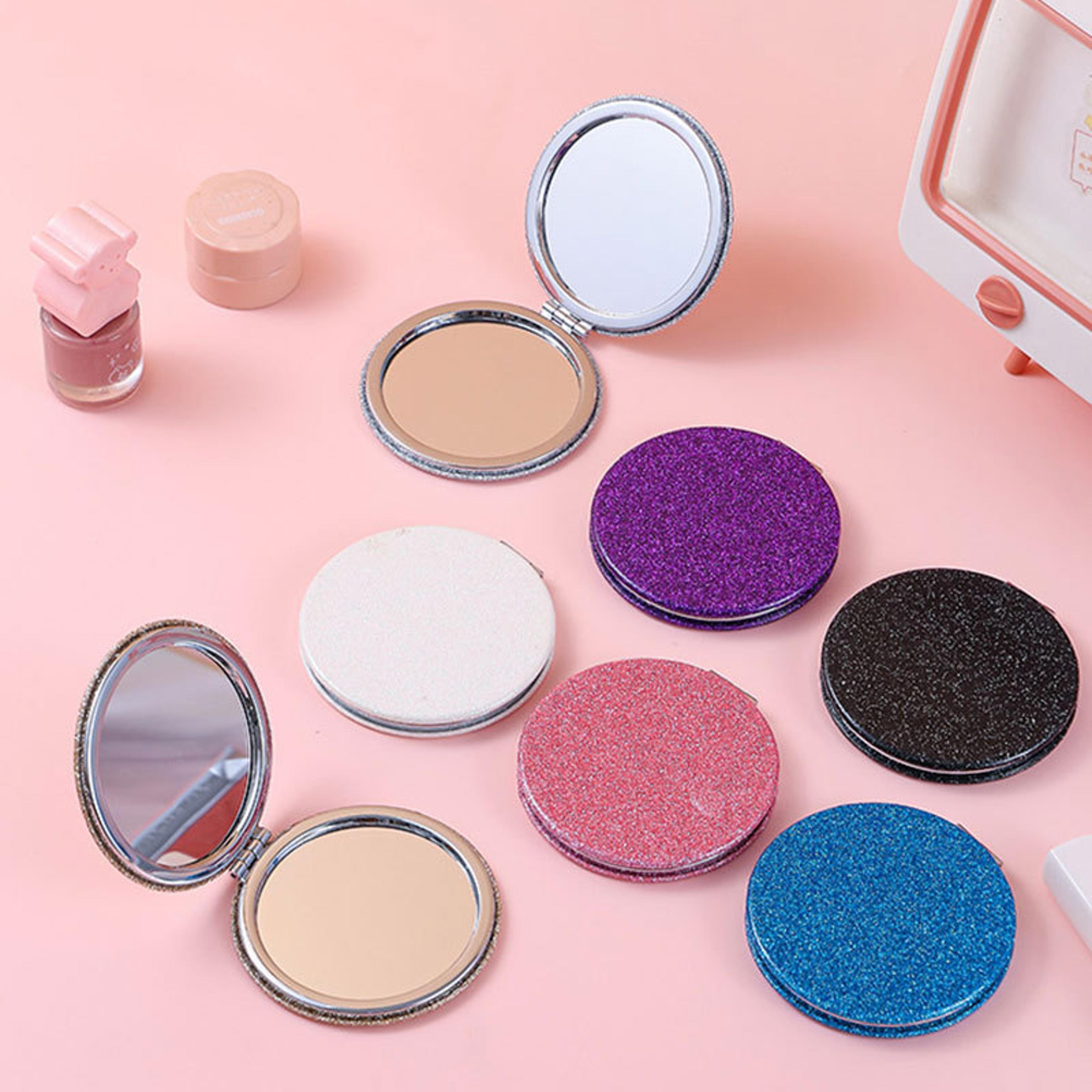 Glitter Mini Vanity Mirror Portable Pocket Mirror Foldable Travel Makeup Mirror For Purse 1