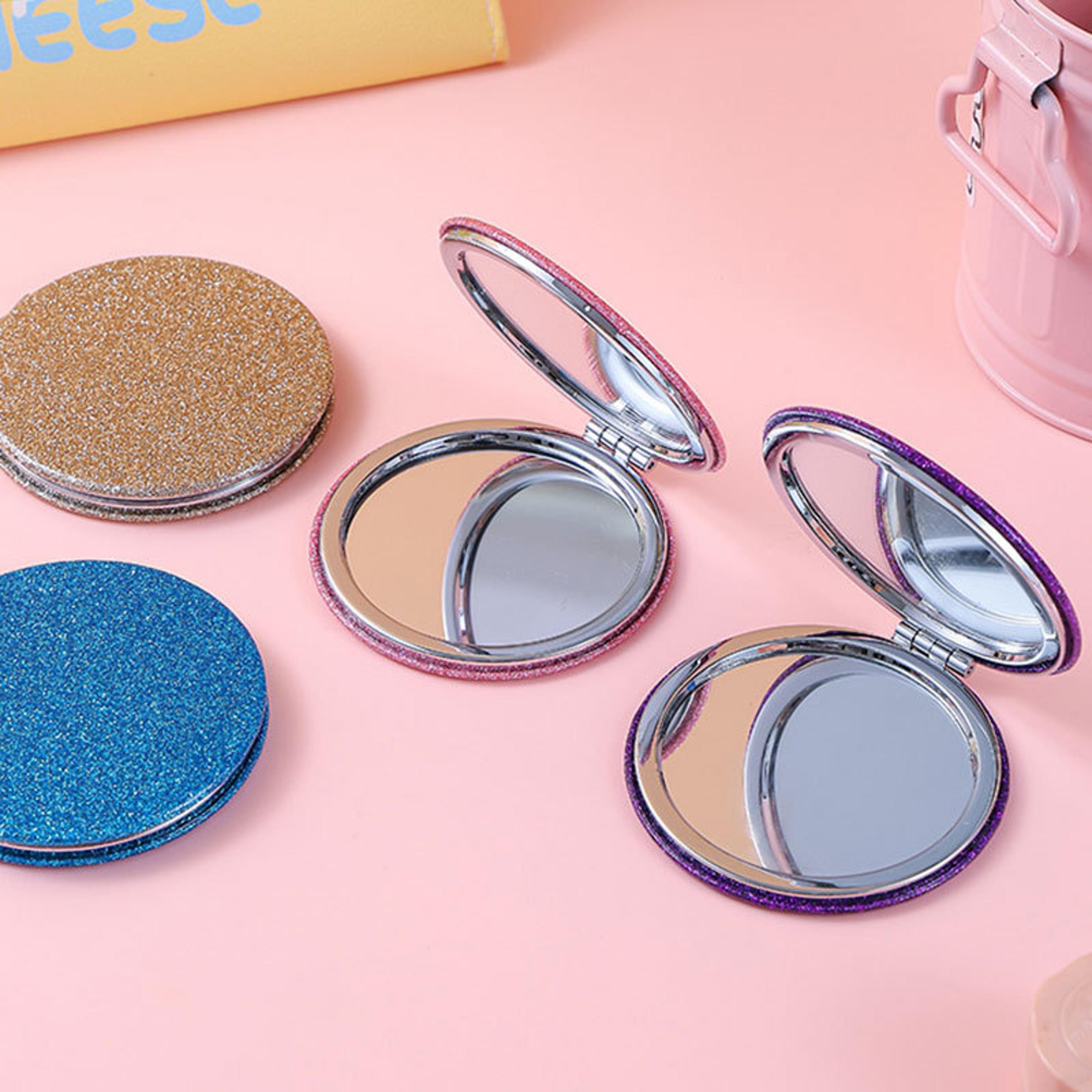 Glitter Mini Vanity Mirror Portable Pocket Mirror Foldable Travel Makeup Mirror For Purse 3