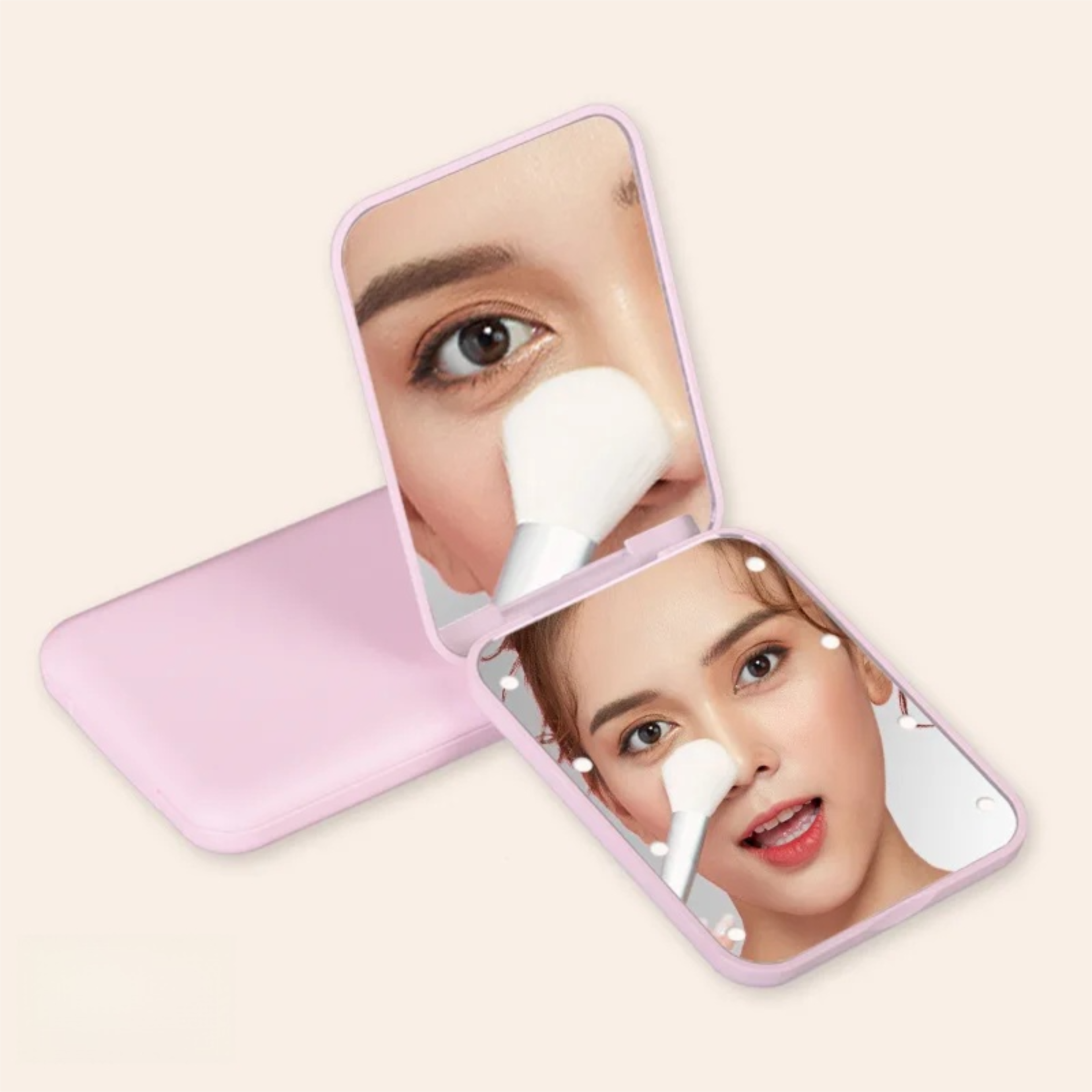 LED Makeup Mirror Compact Folding Mirror With Magnification  LED Lights For Travel 6