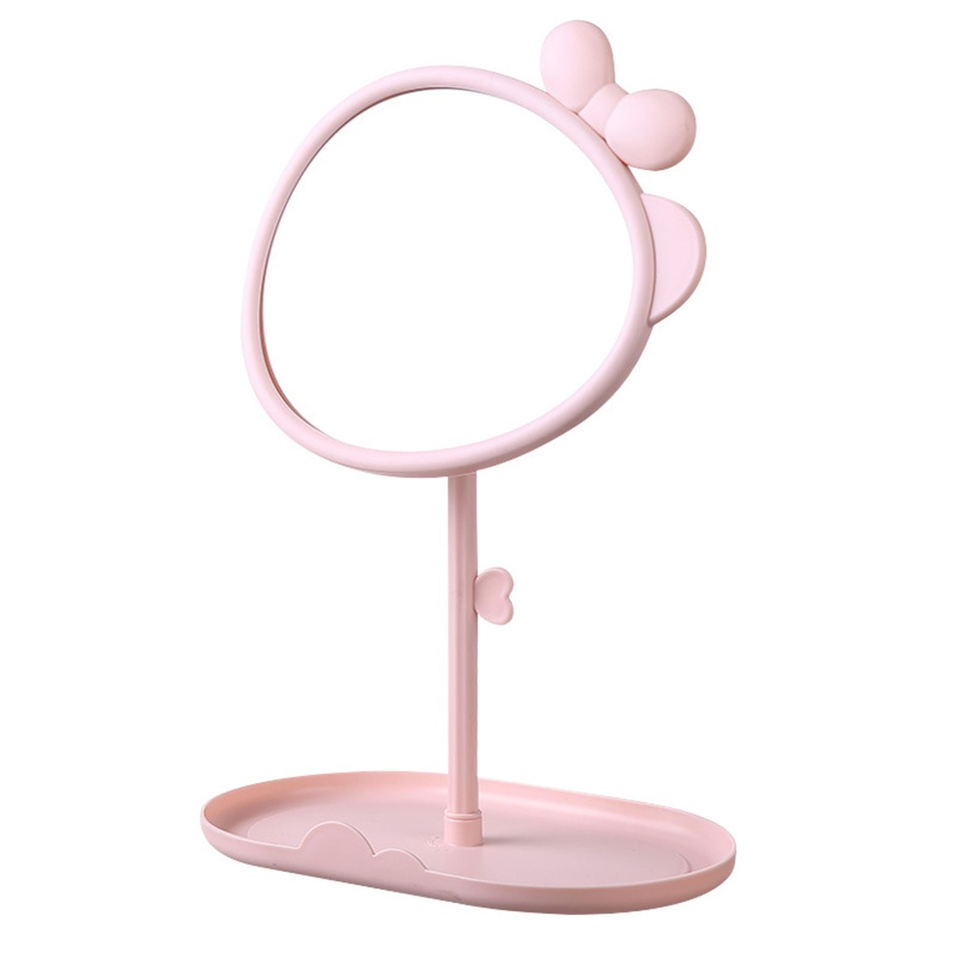 Cute Desktop Vanity Mirror With 360 Rotating Makeup Mirror  Storage Tray 4