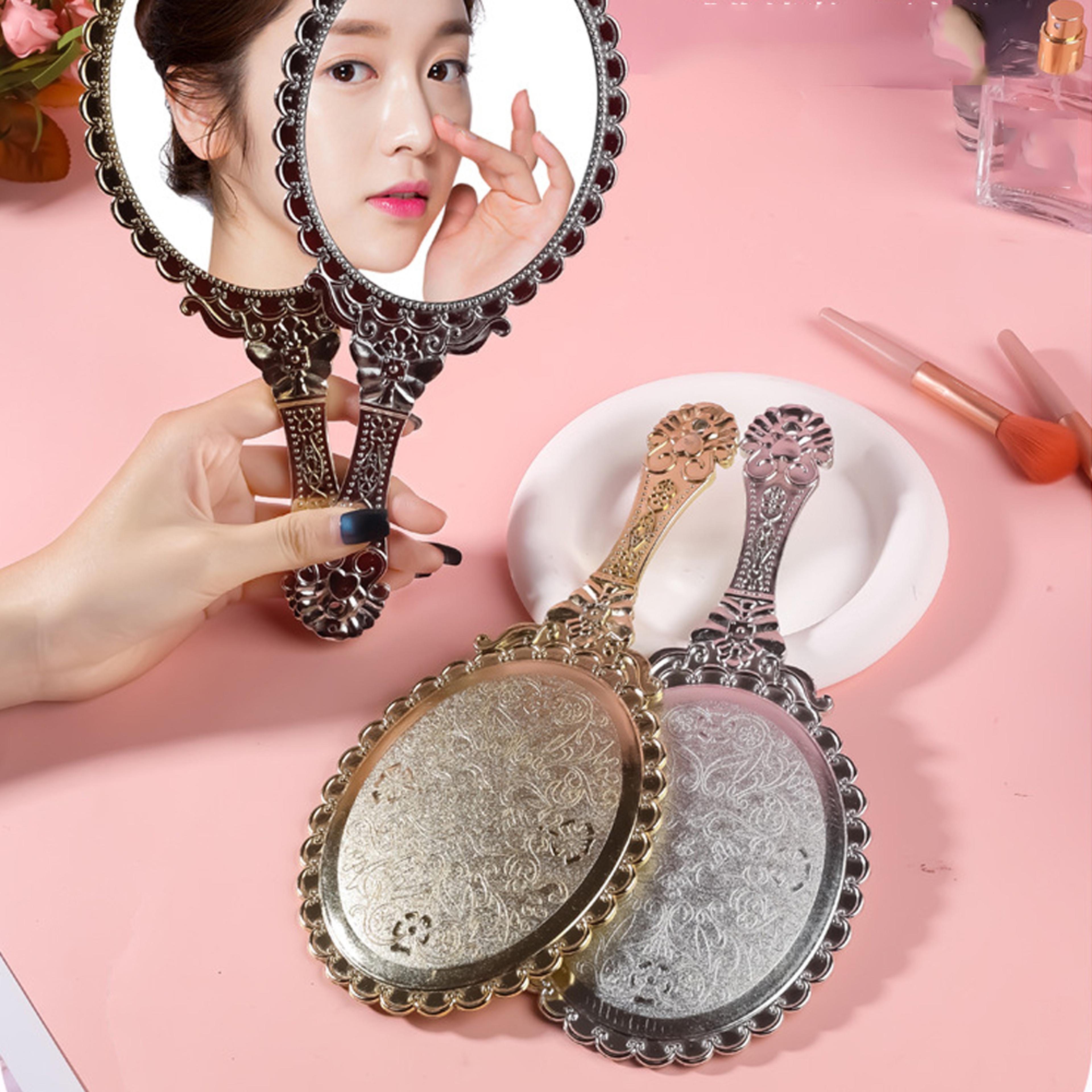 Vintage Handheld Makeup Mirror Portable Vanity Mirror With HD Glass For Travel Gifts  Daily Beauty 5