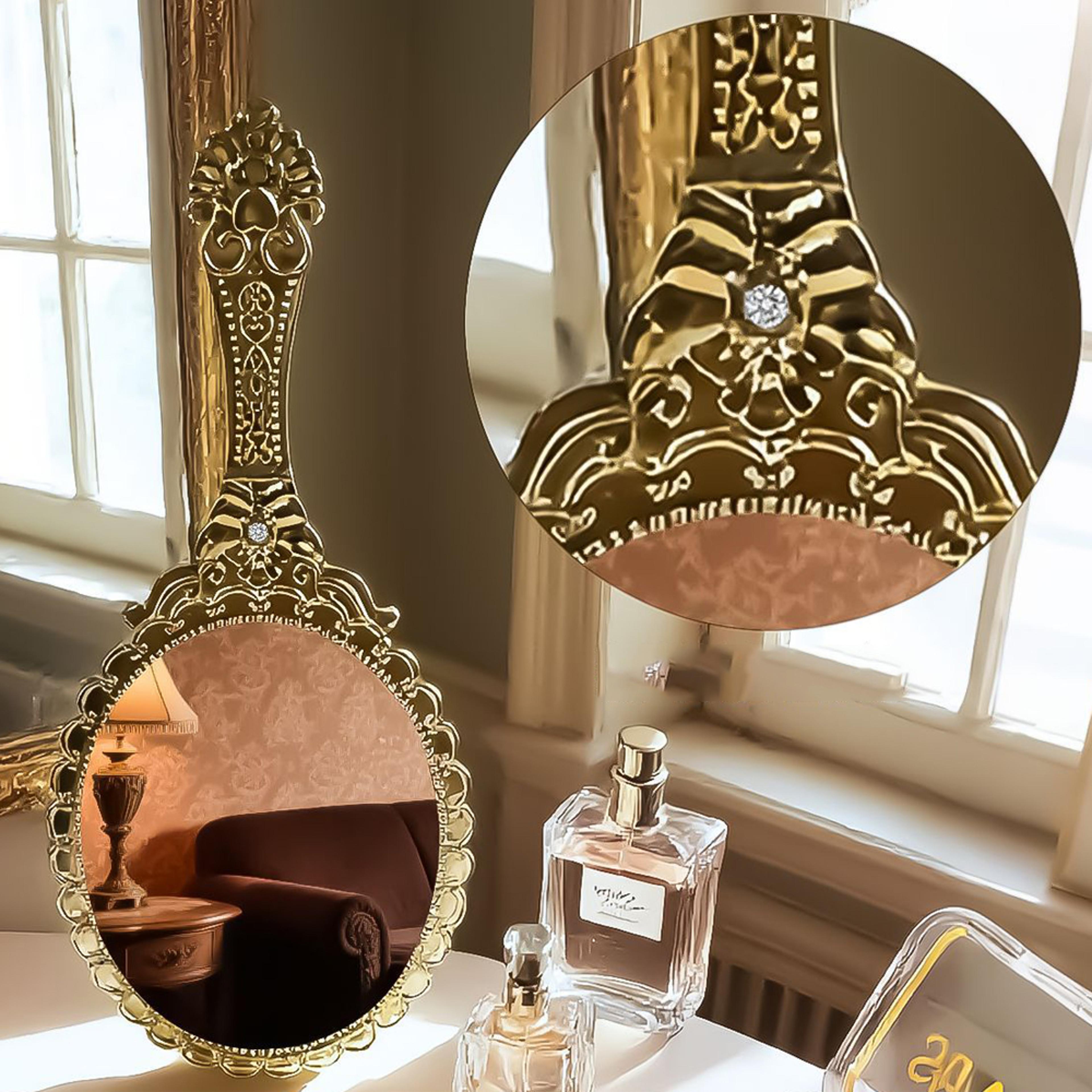 Vintage Handheld Makeup Mirror Portable Vanity Mirror With HD Glass For Travel Gifts  Daily Beauty 6