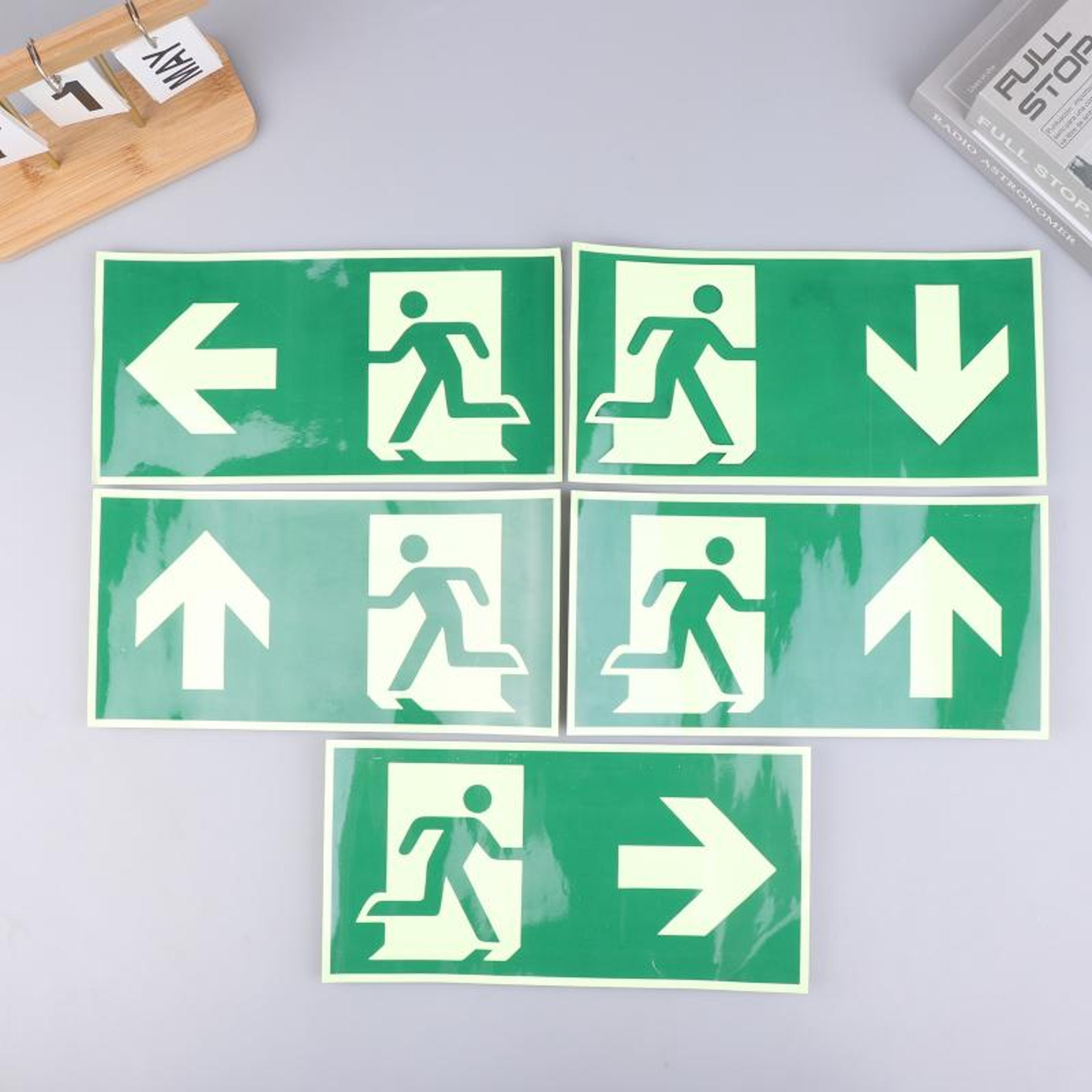 Glow In The Dark Exit Sign Photo Luminescent Emergency Exit Sticker For Fire Safety And Evacuation 1