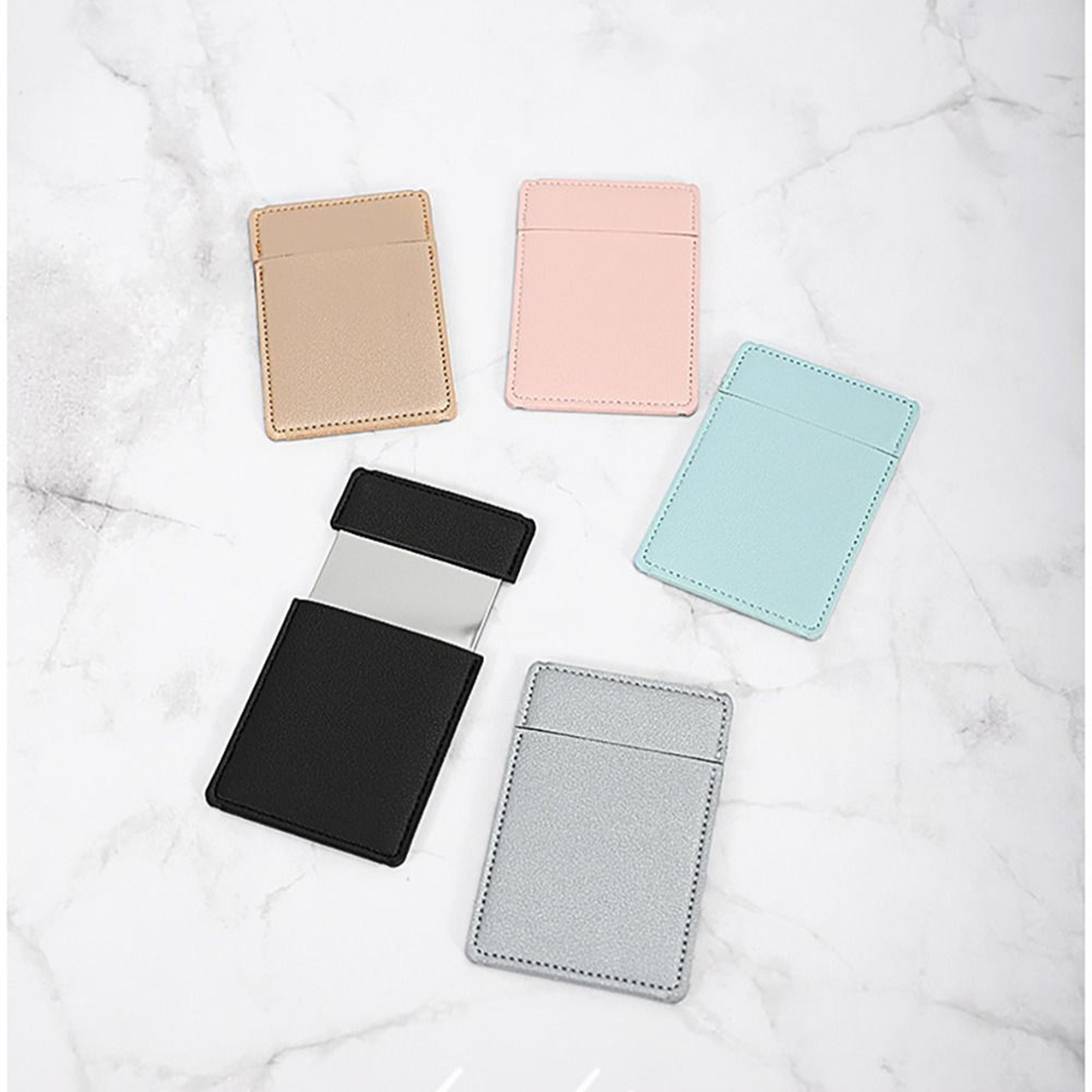 Compact Travel Makeup Mirror With PU Leather Cover Stainless Steel Pocket Vanity Mirror 1