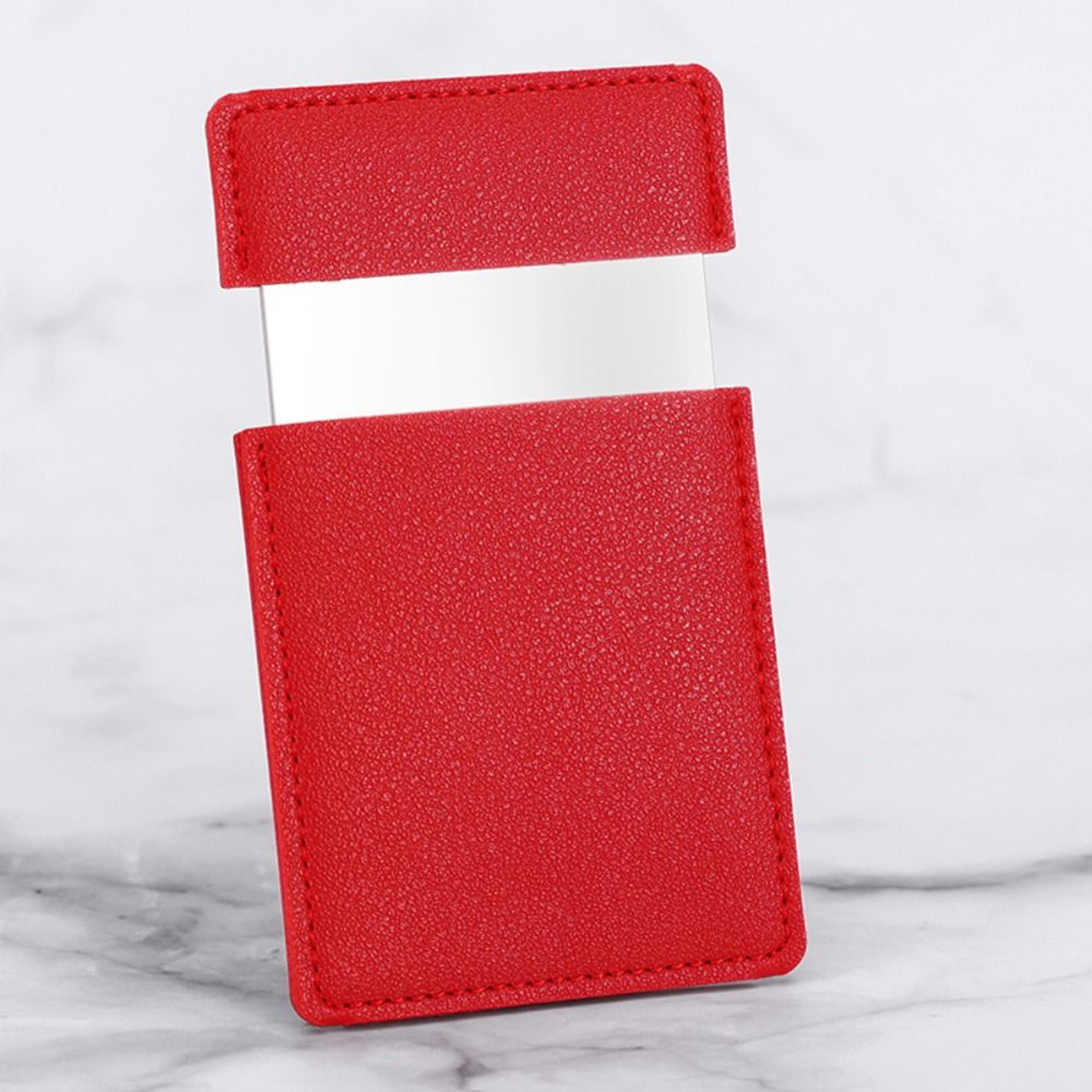 Compact Travel Makeup Mirror With PU Leather Cover Stainless Steel Pocket Vanity Mirror 9